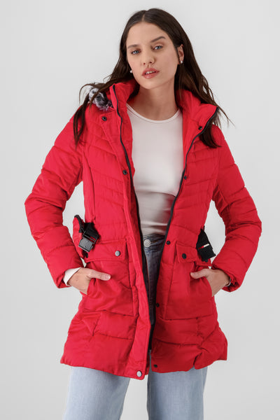 Quilted Jacket with Pocket RED