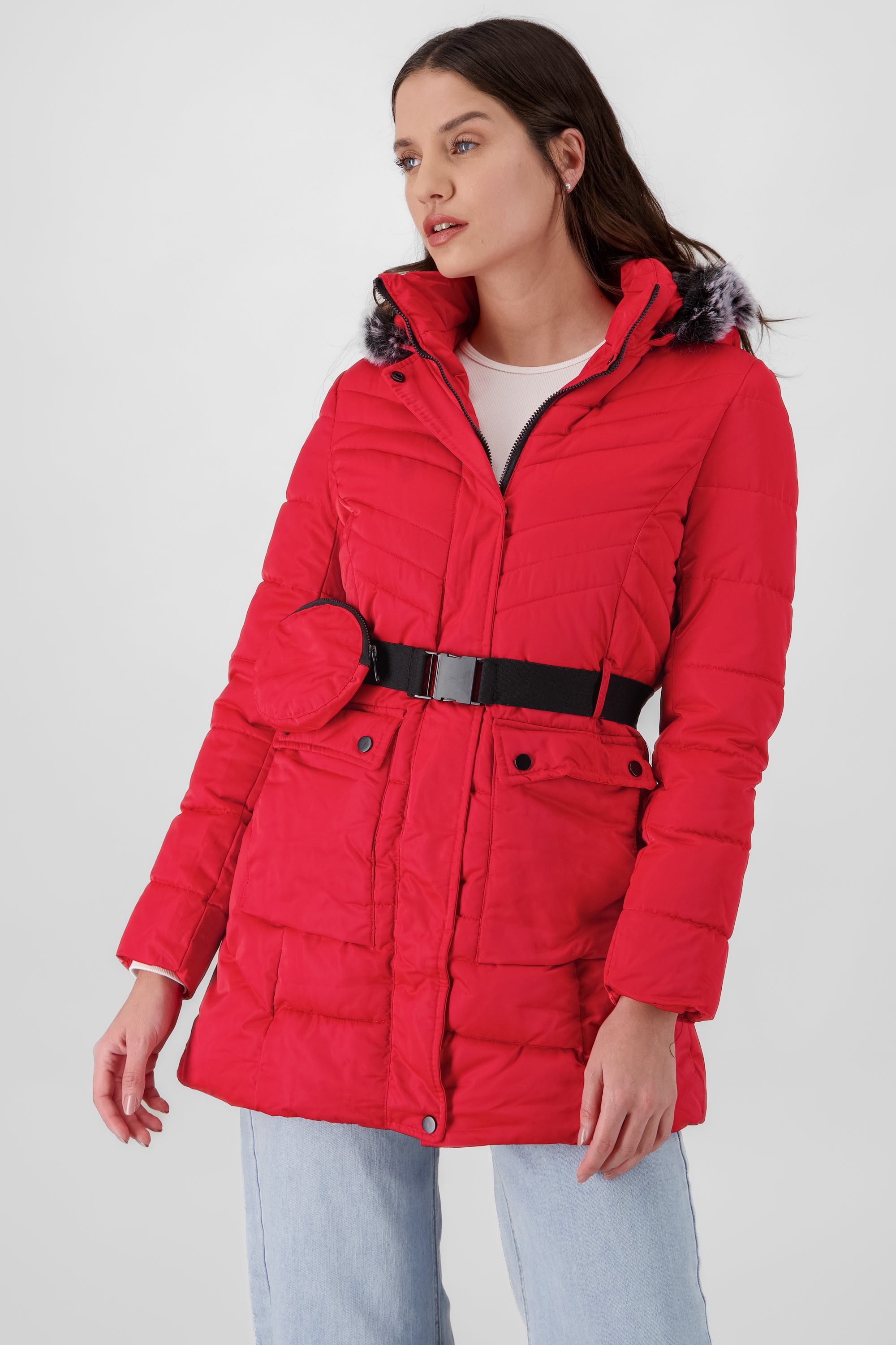 Quilted Jacket with Pocket RED