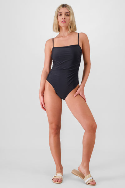 One Piece Ruched Swimsuit BLACK