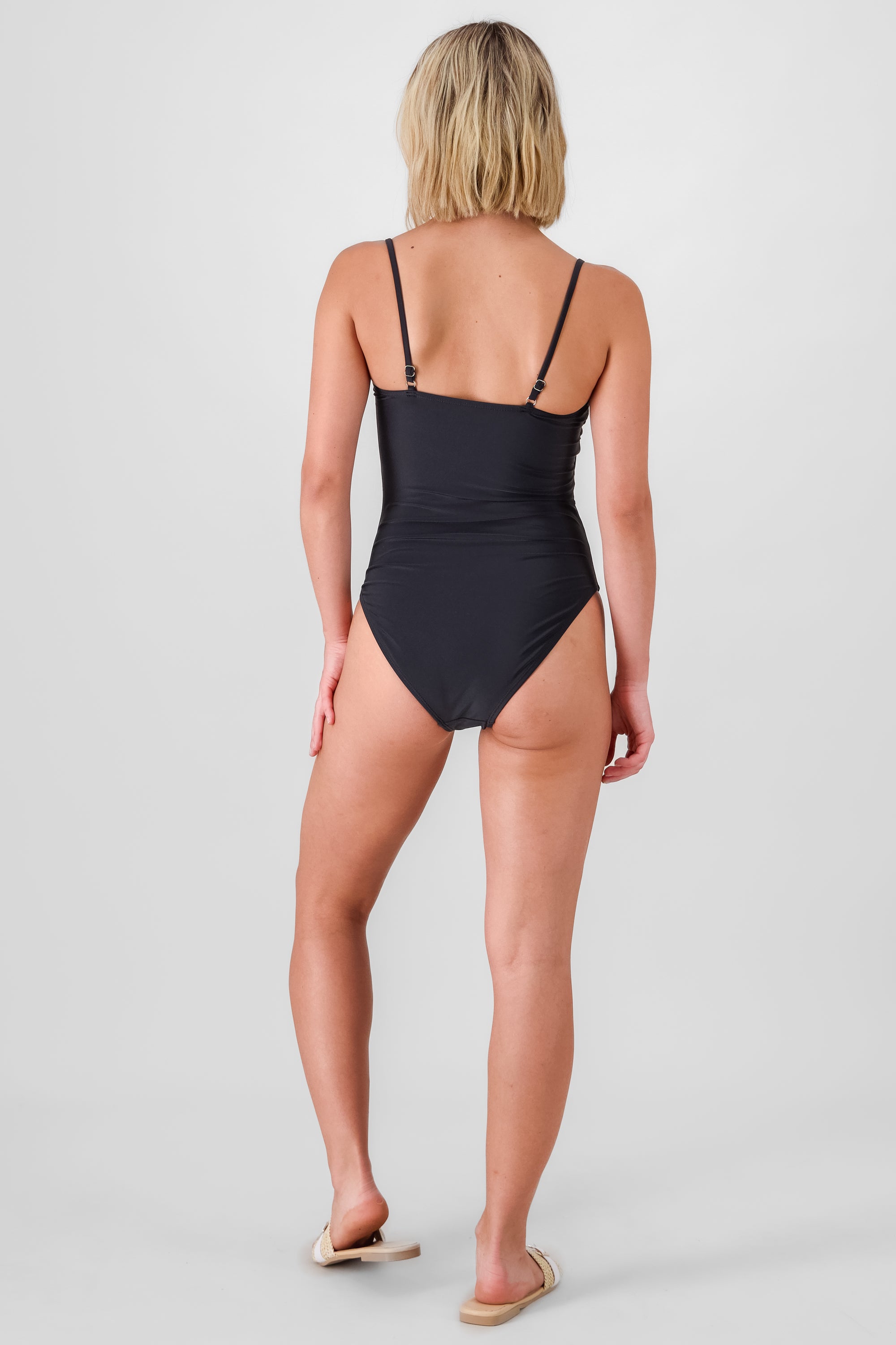 One Piece Ruched Swimsuit BLACK