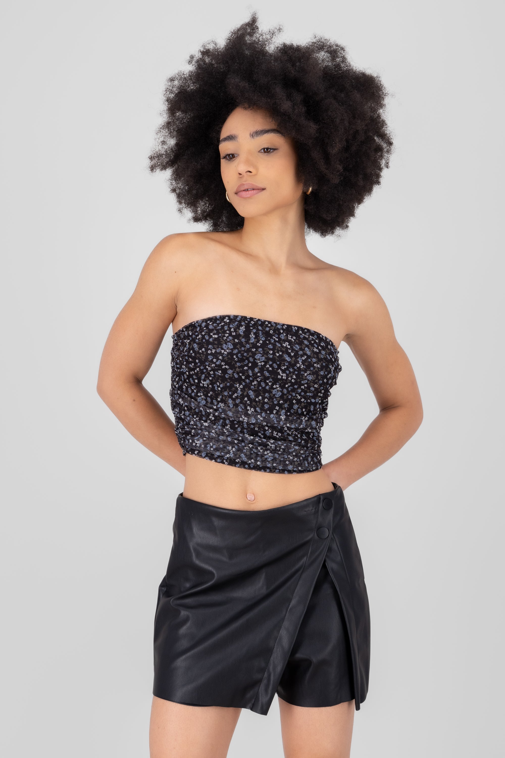 Drapped Tube Top BLACK COMBO