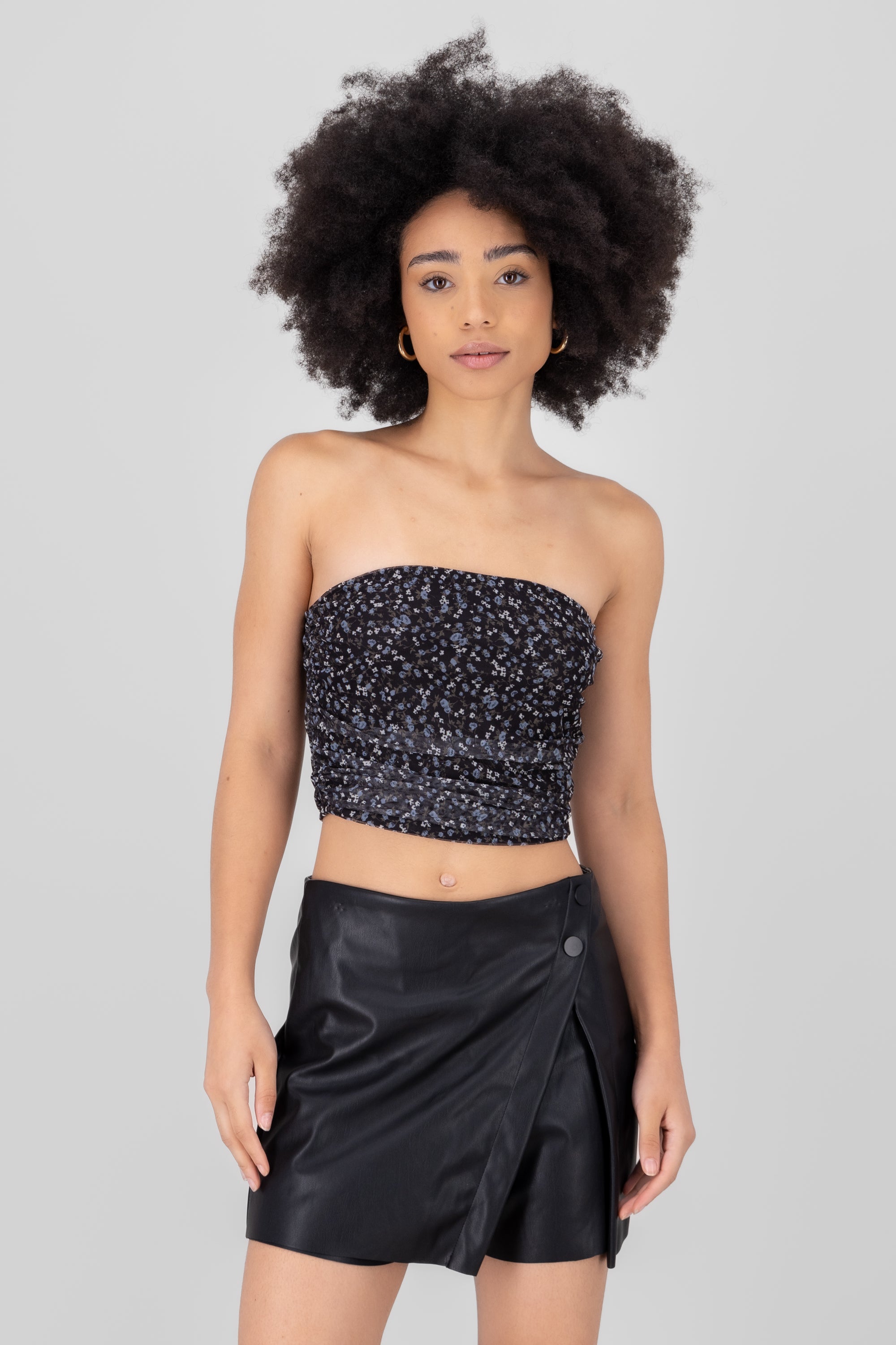 Drapped Tube Top BLACK COMBO