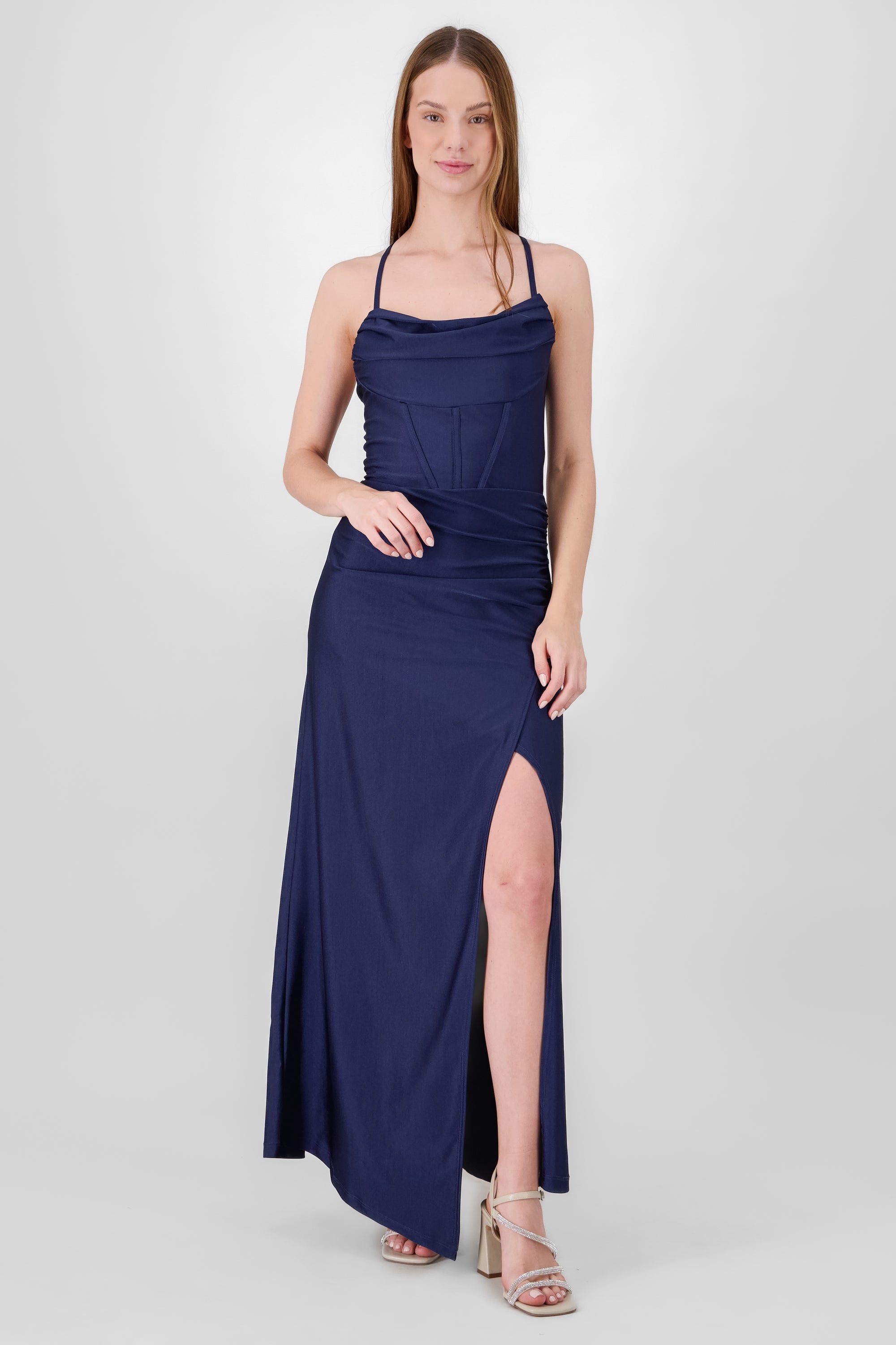 Drapped Straps Maxi Dress NAVY