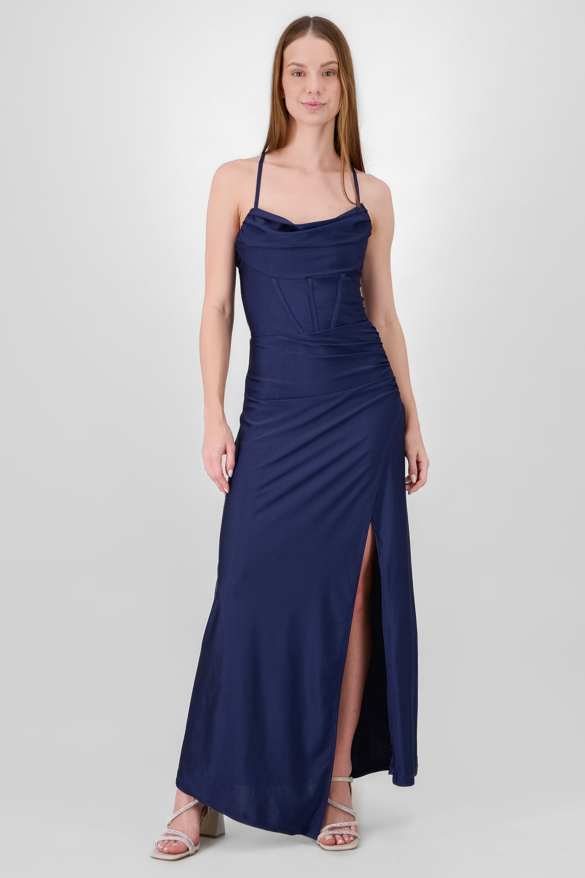 Drapped Straps Maxi Dress NAVY