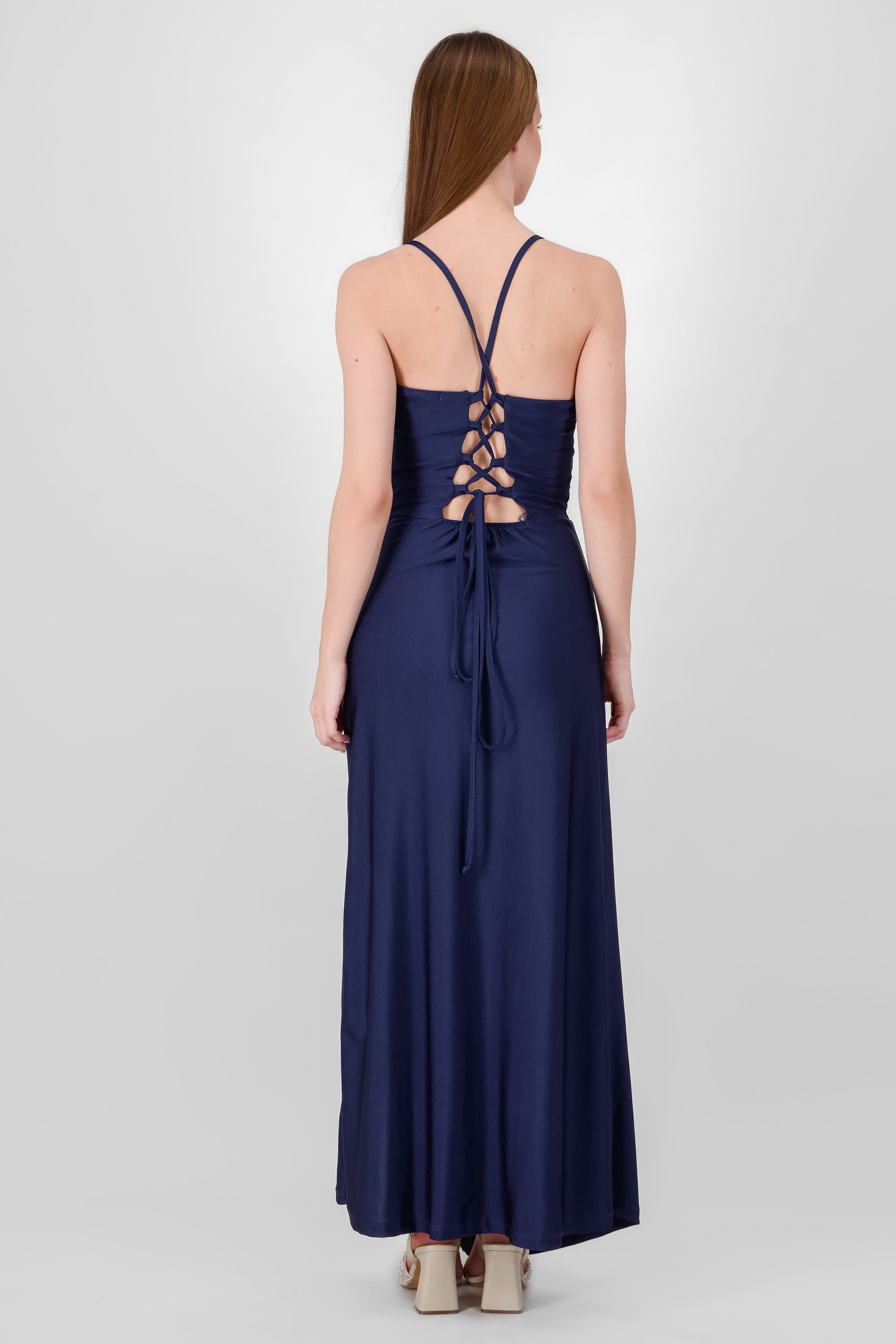 Drapped Straps Maxi Dress NAVY