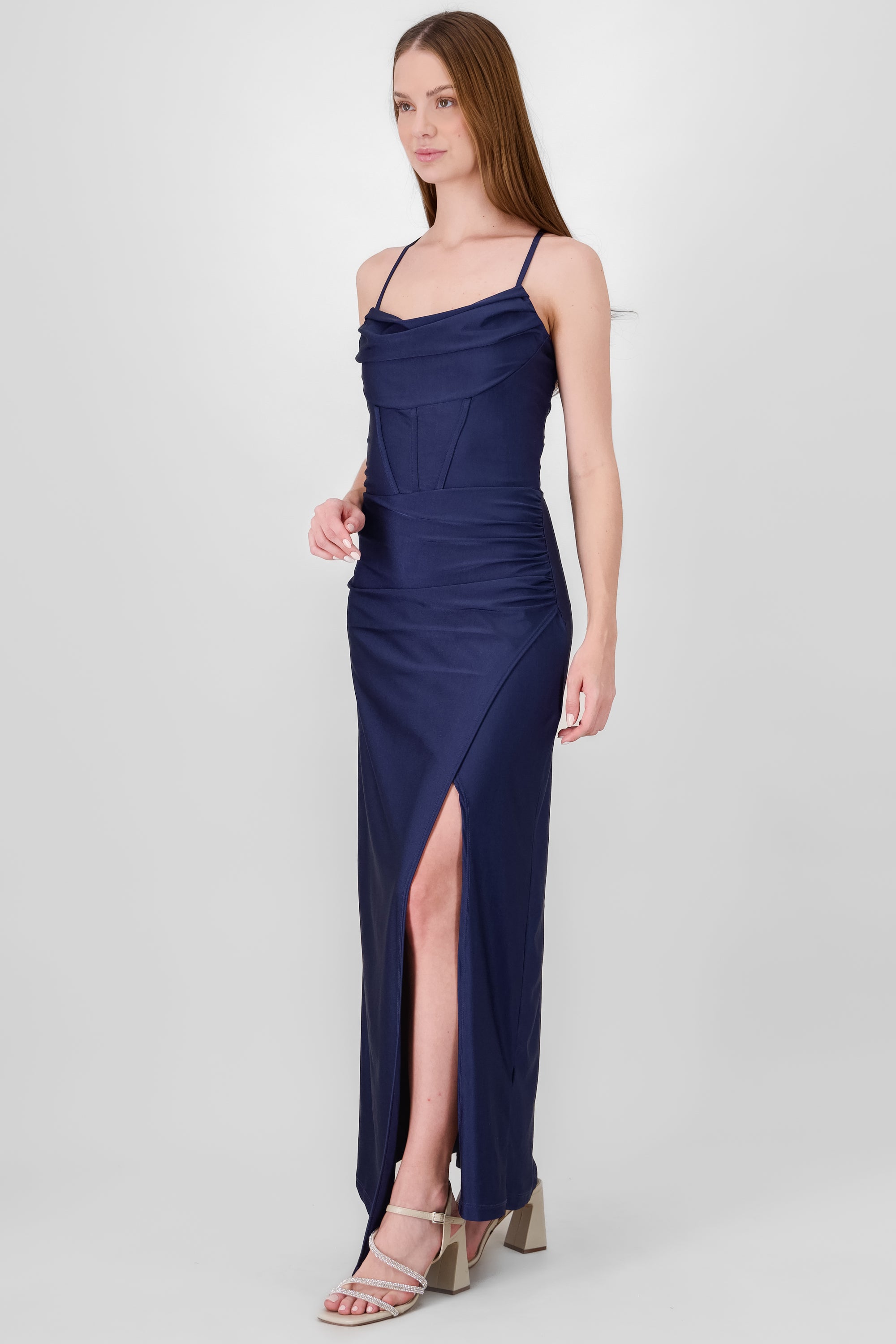 Drapped Straps Maxi Dress NAVY