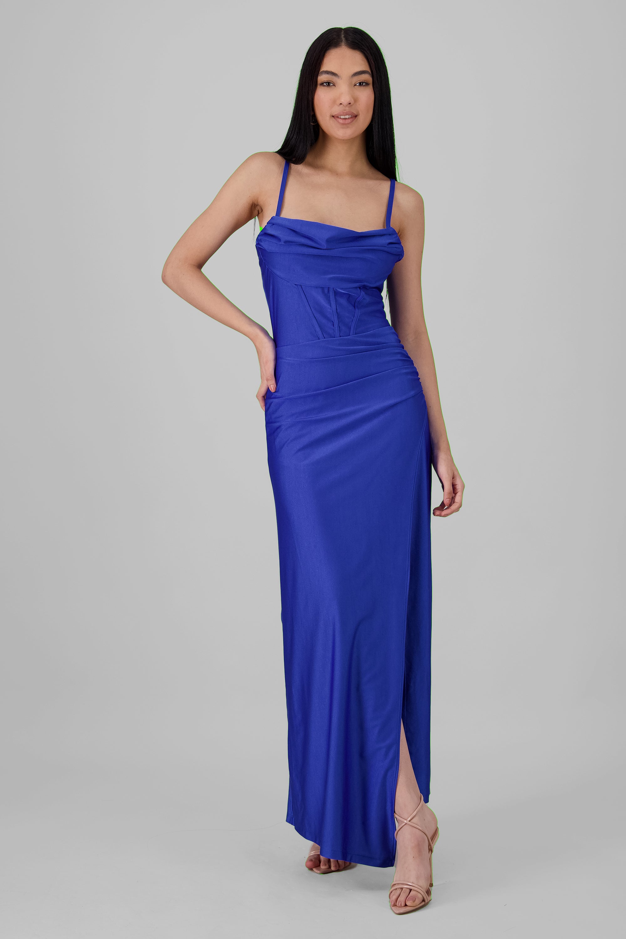 Drapped Straps Maxi Dress ROYAL BLUE