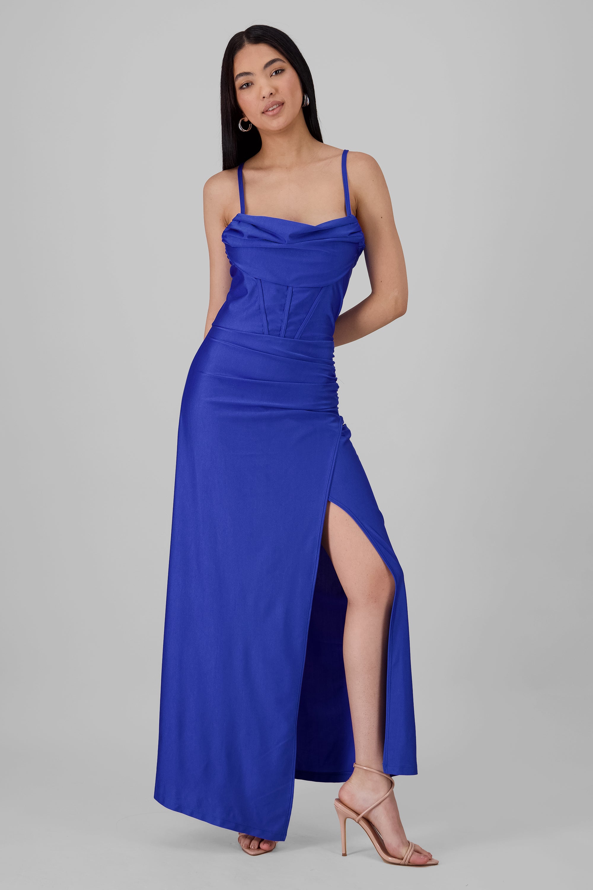 Drapped Straps Maxi Dress ROYAL BLUE