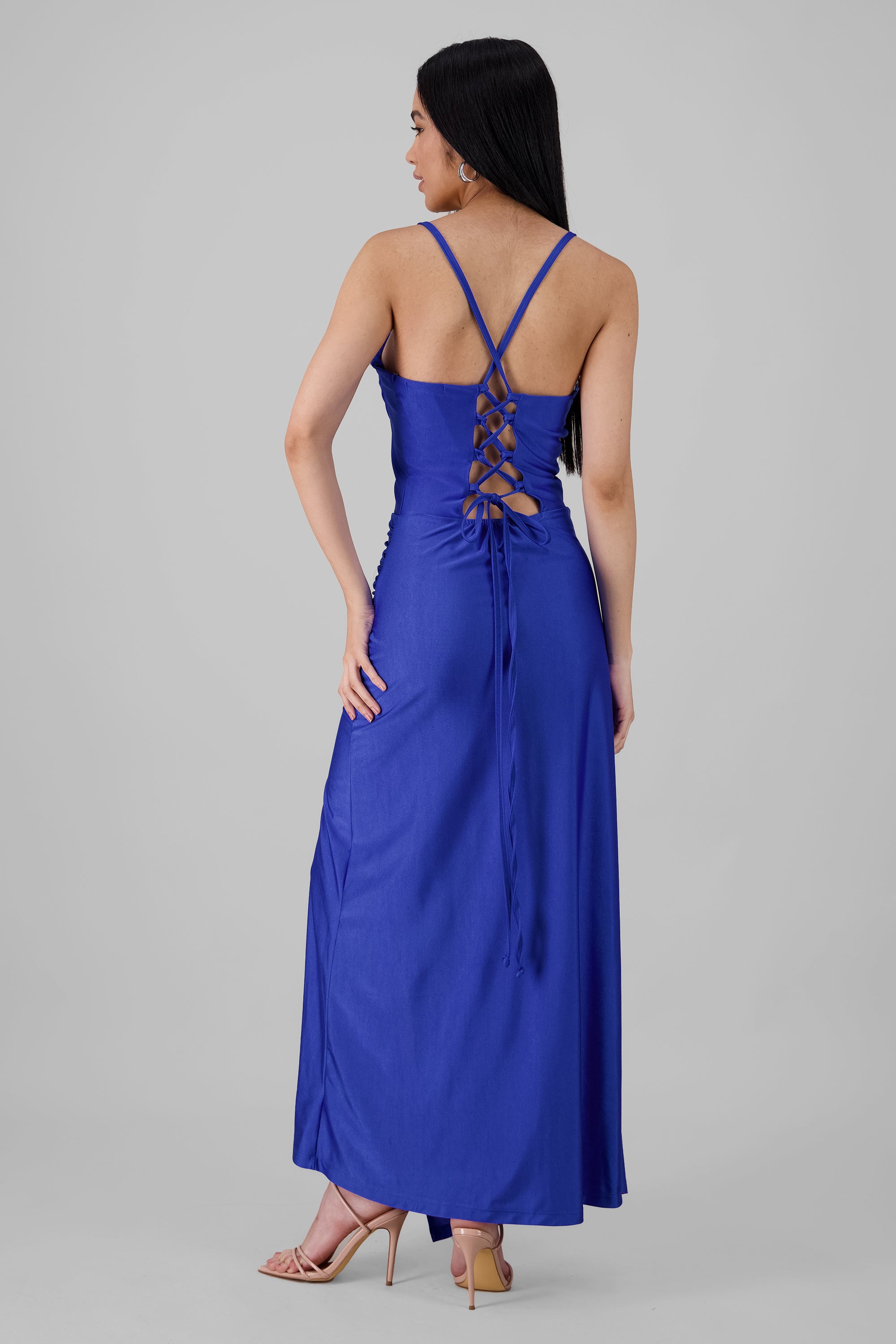 Drapped Straps Maxi Dress ROYAL BLUE