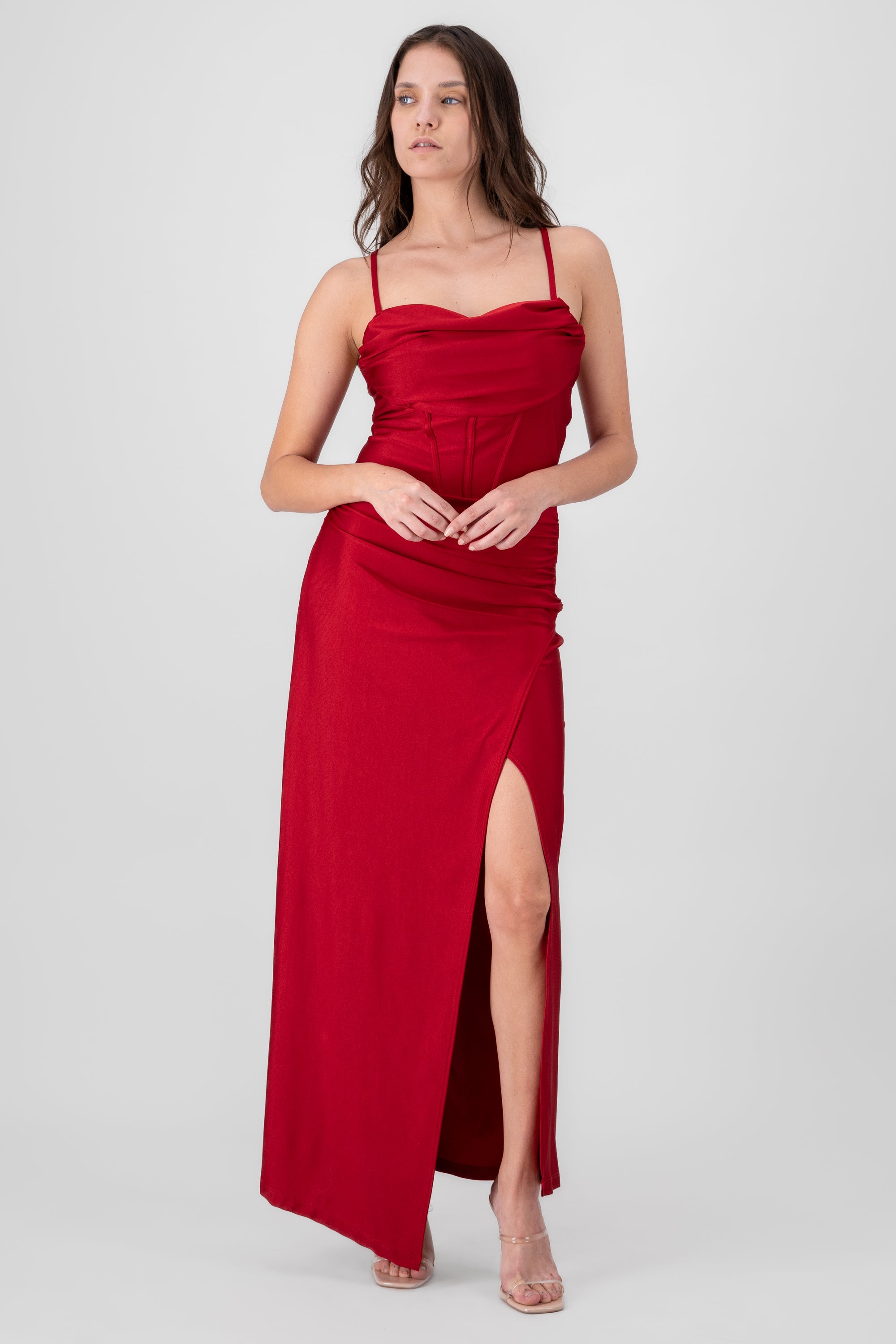 Drapped Straps Maxi Dress RED