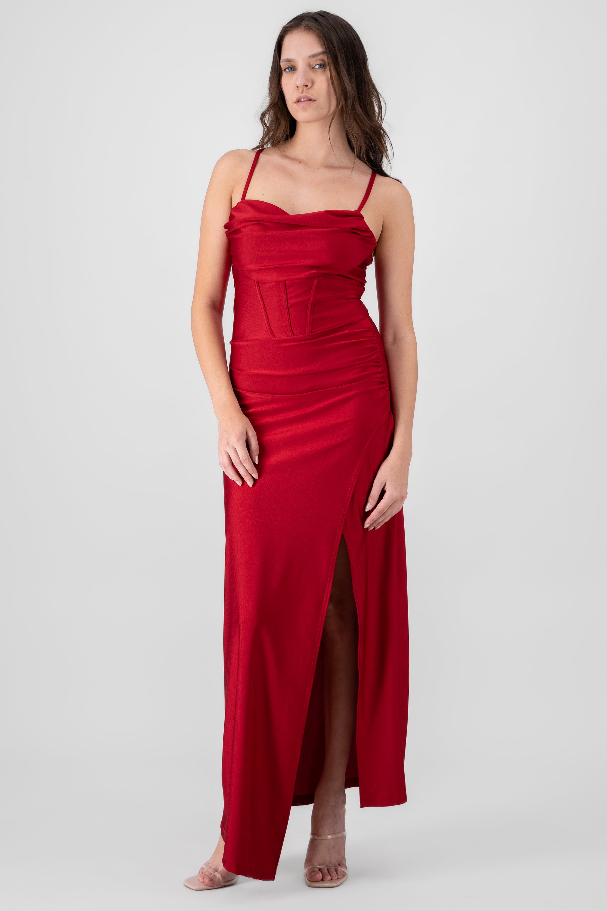 Drapped Straps Maxi Dress RED