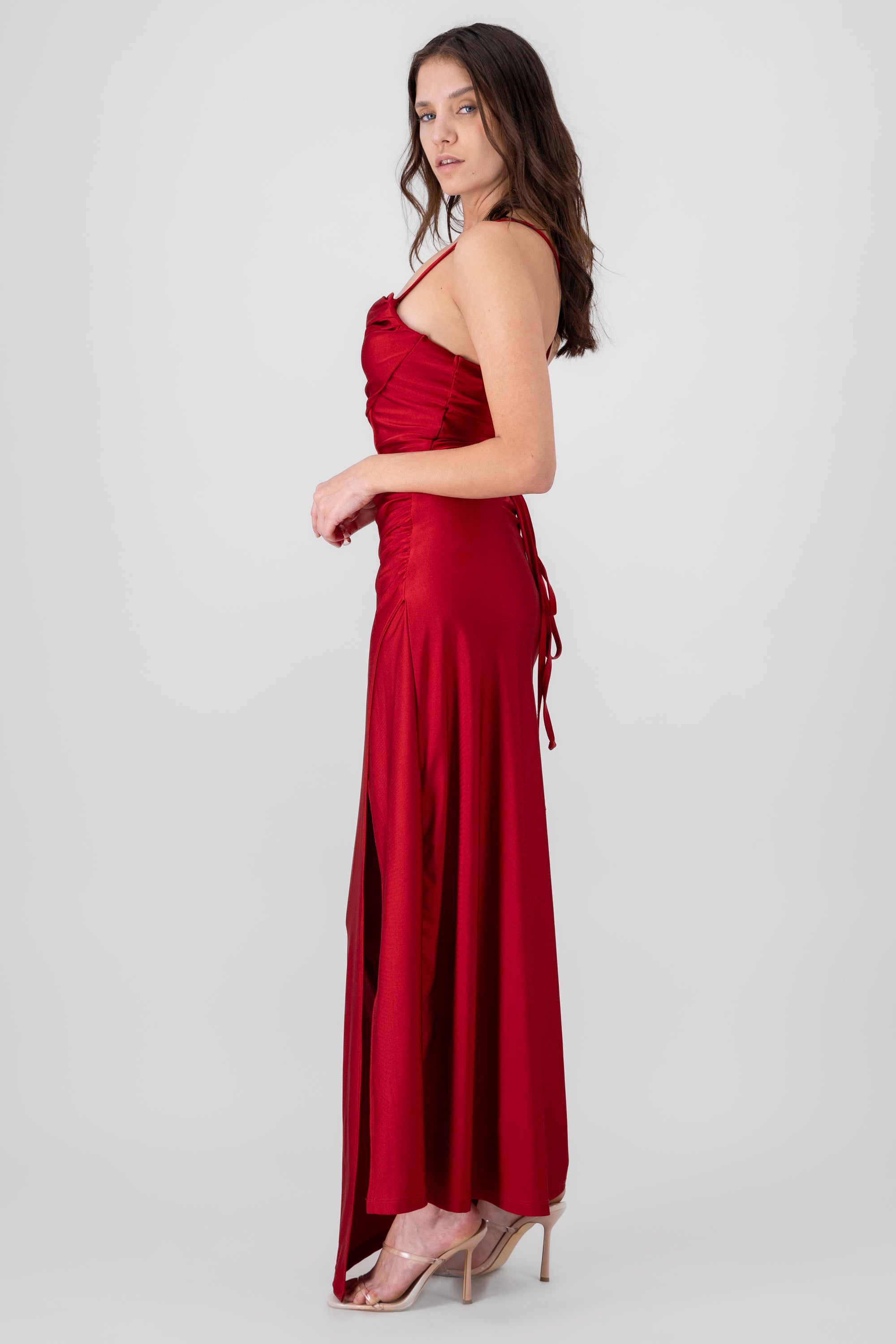 Drapped Straps Maxi Dress RED