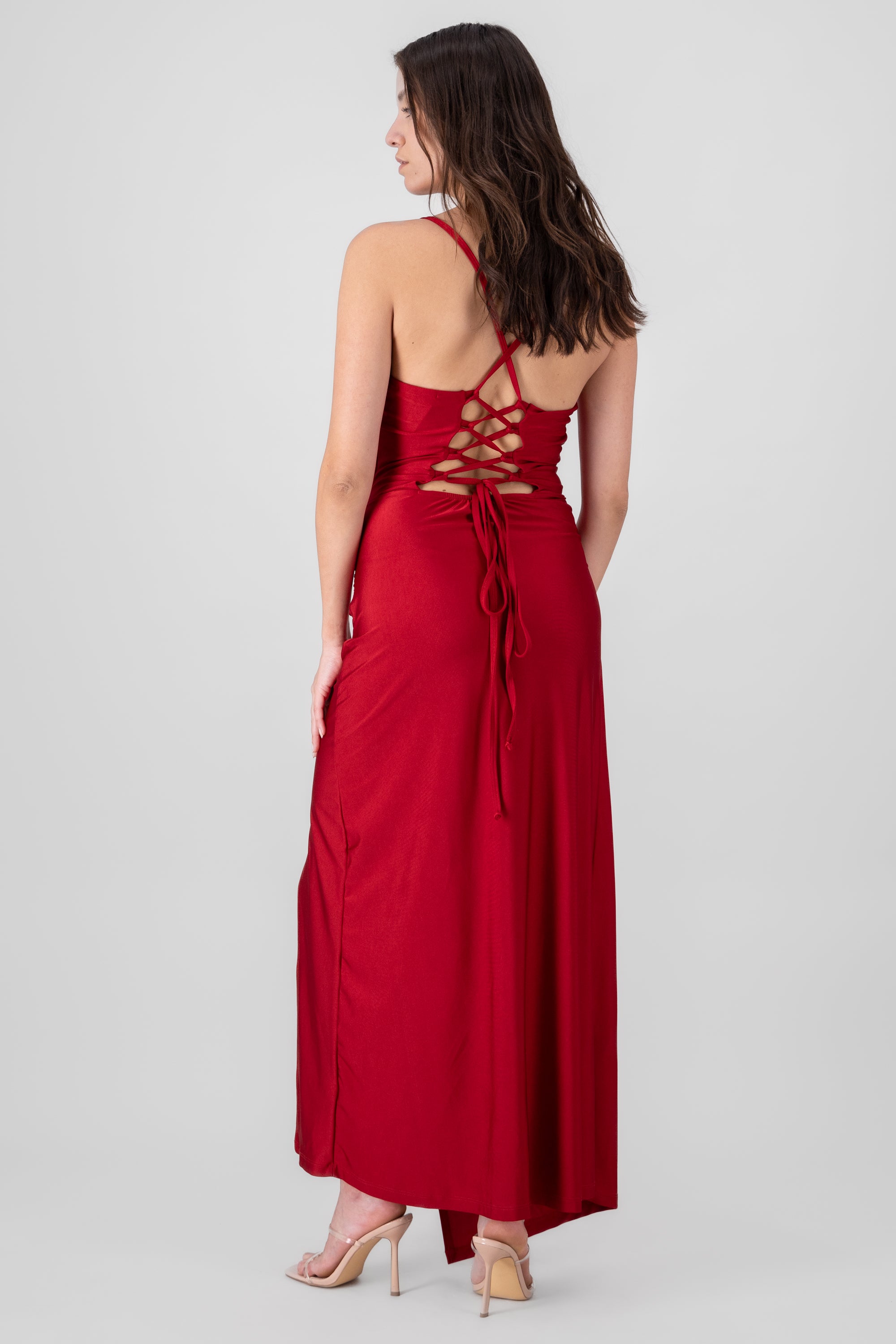 Drapped Straps Maxi Dress RED