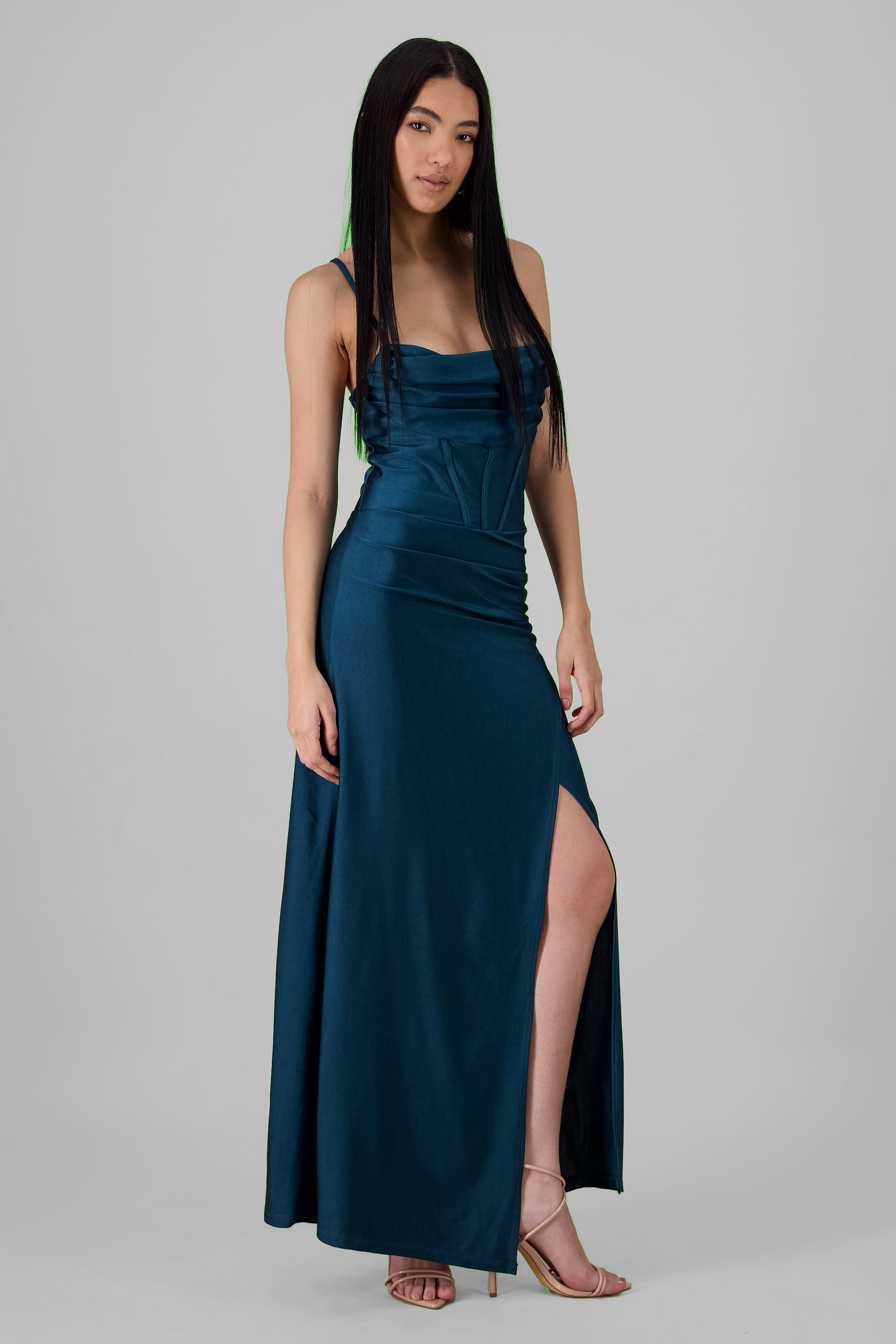 Drapped Straps Maxi Dress HUNTER GREEN