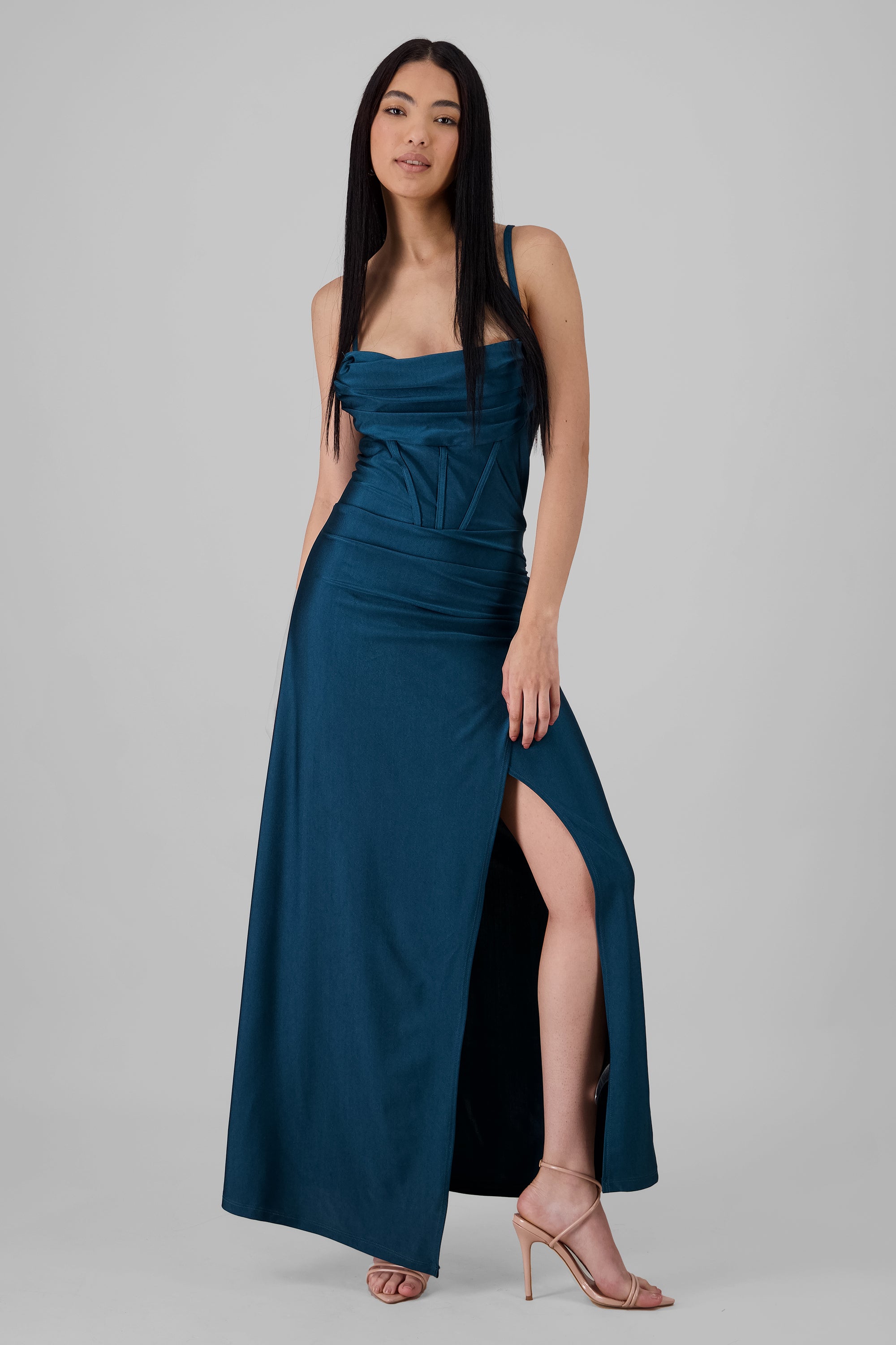 Drapped Straps Maxi Dress HUNTER GREEN