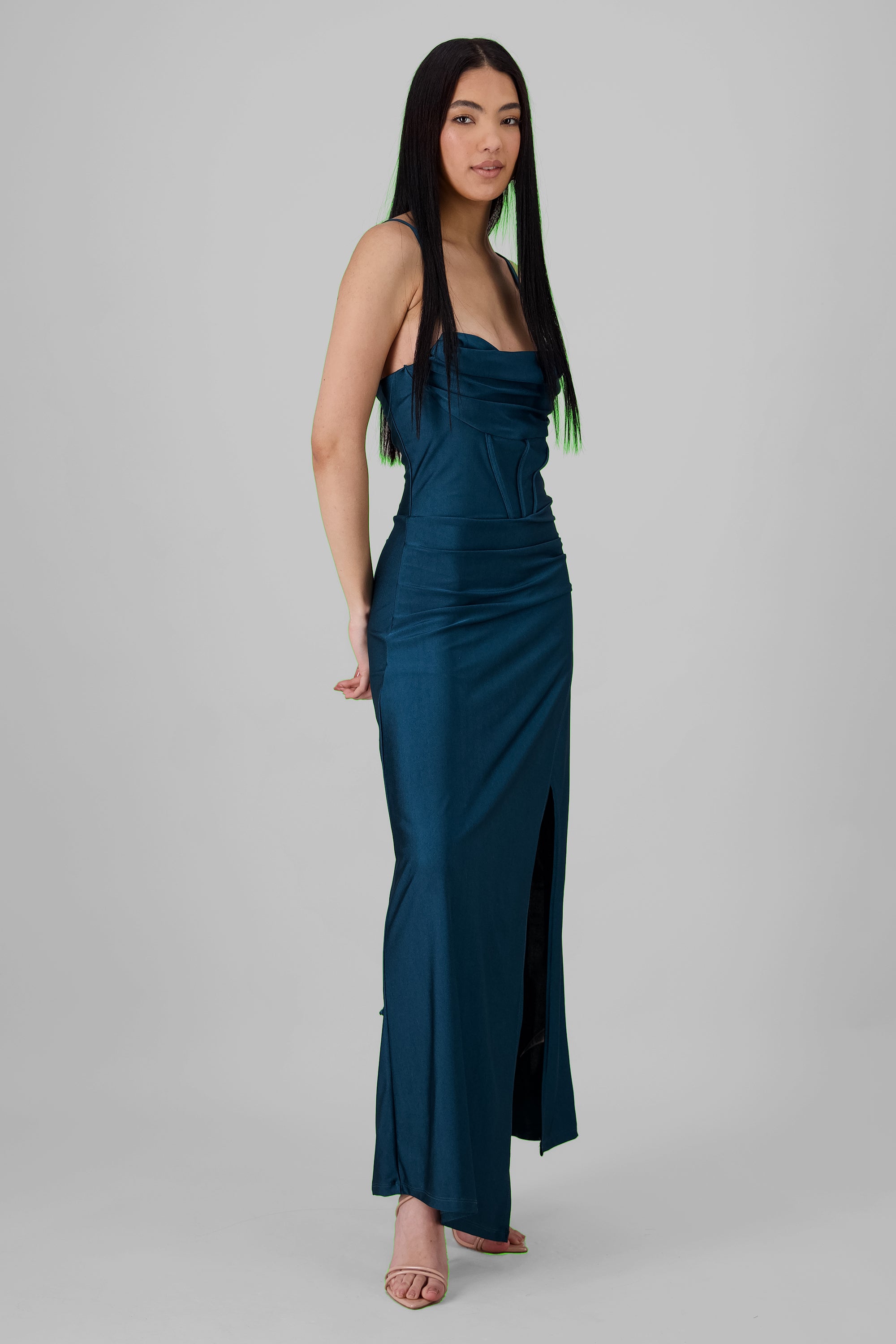 Drapped Straps Maxi Dress HUNTER GREEN