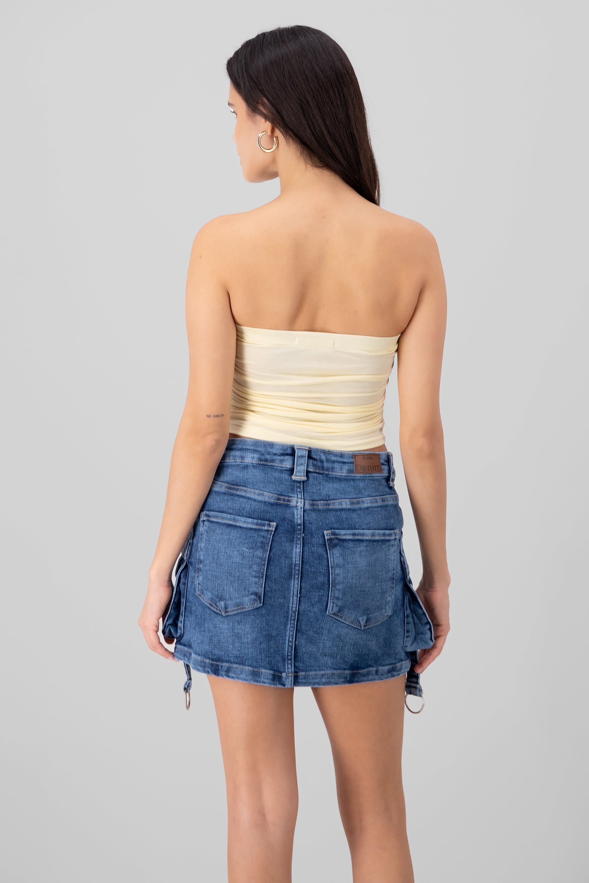 Ruched Tube Top IVORY