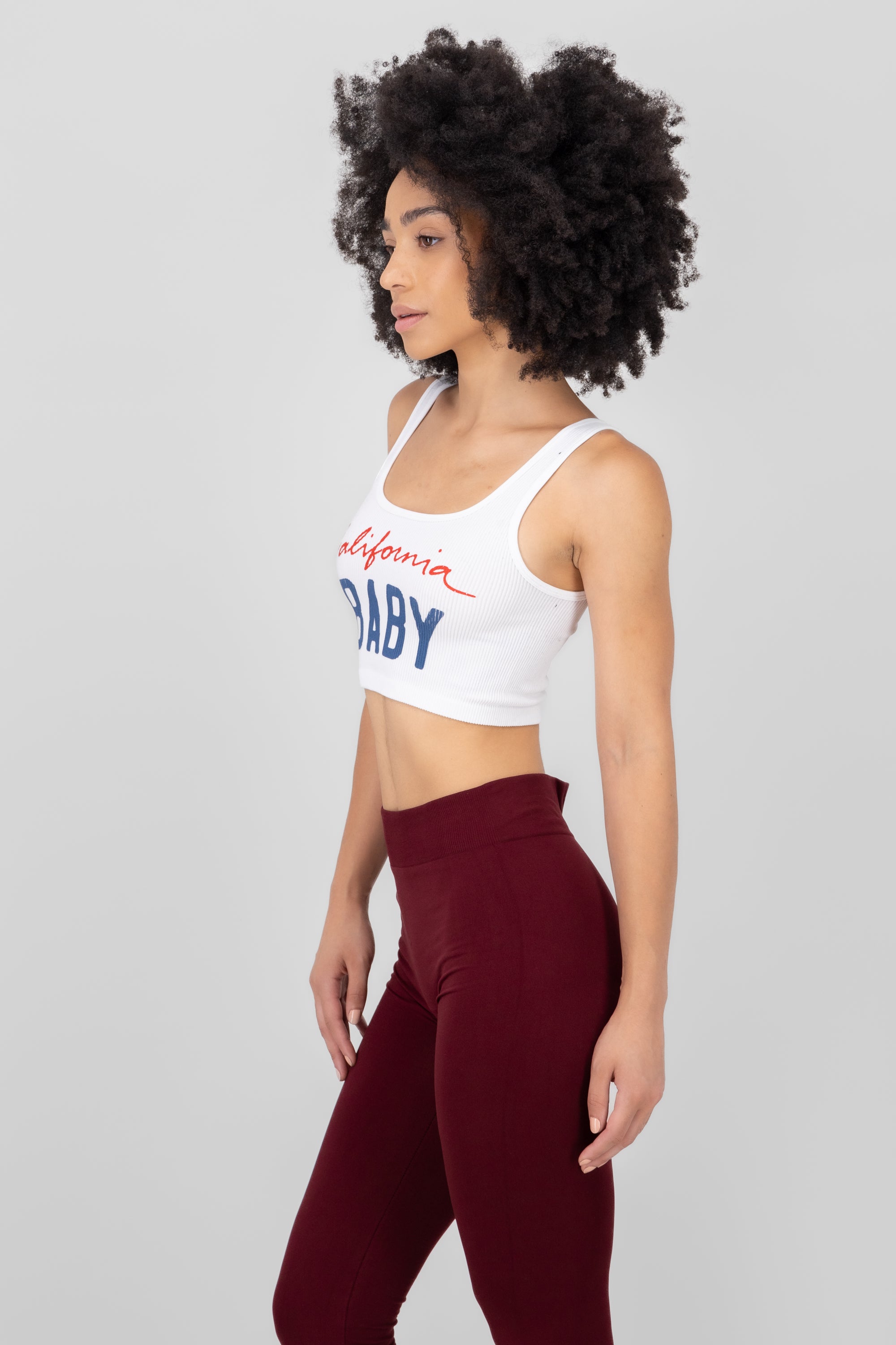 California Baby Graphic Crop Top WHITE COMBO