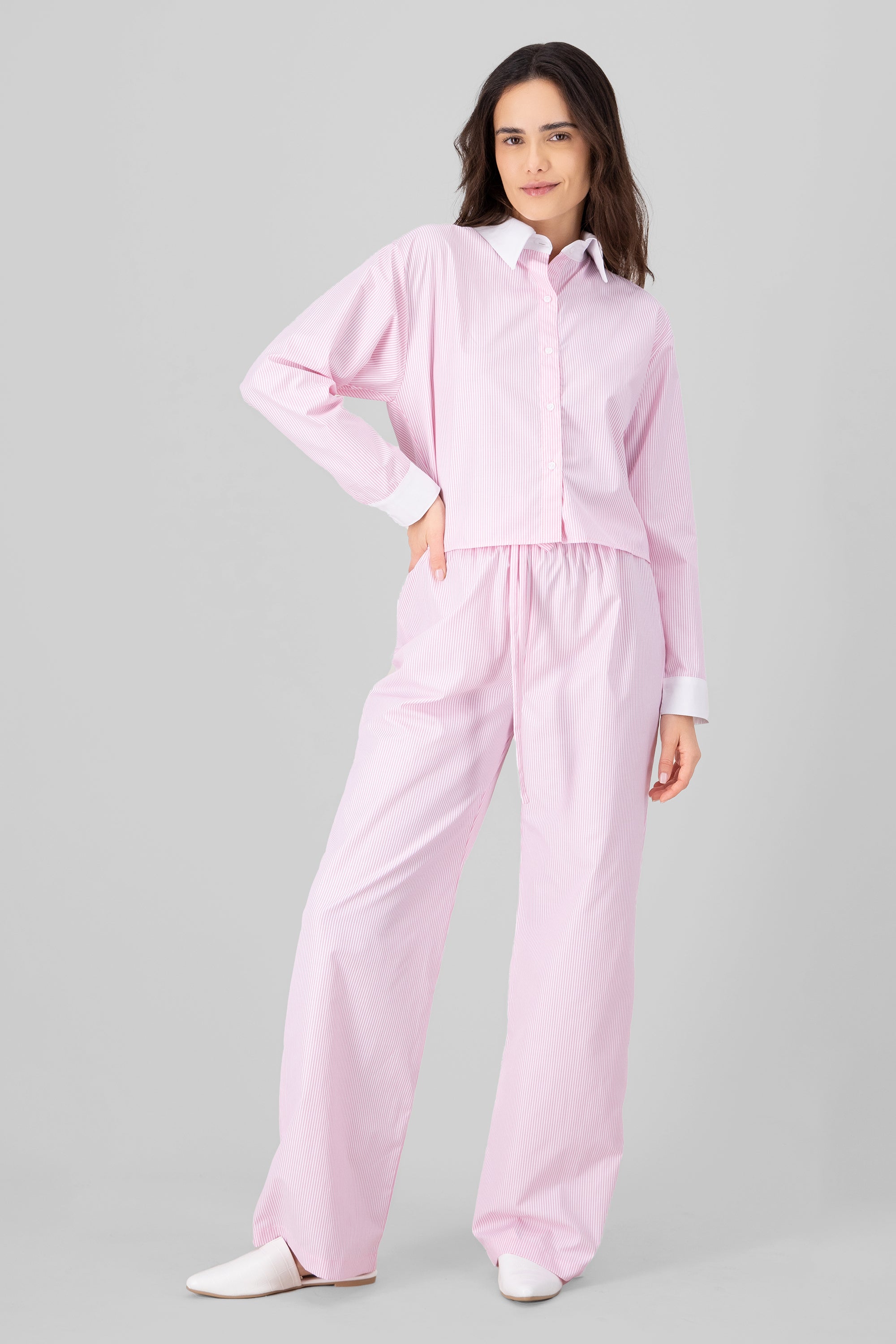 Flowy Stripped Pants PINK COMBO