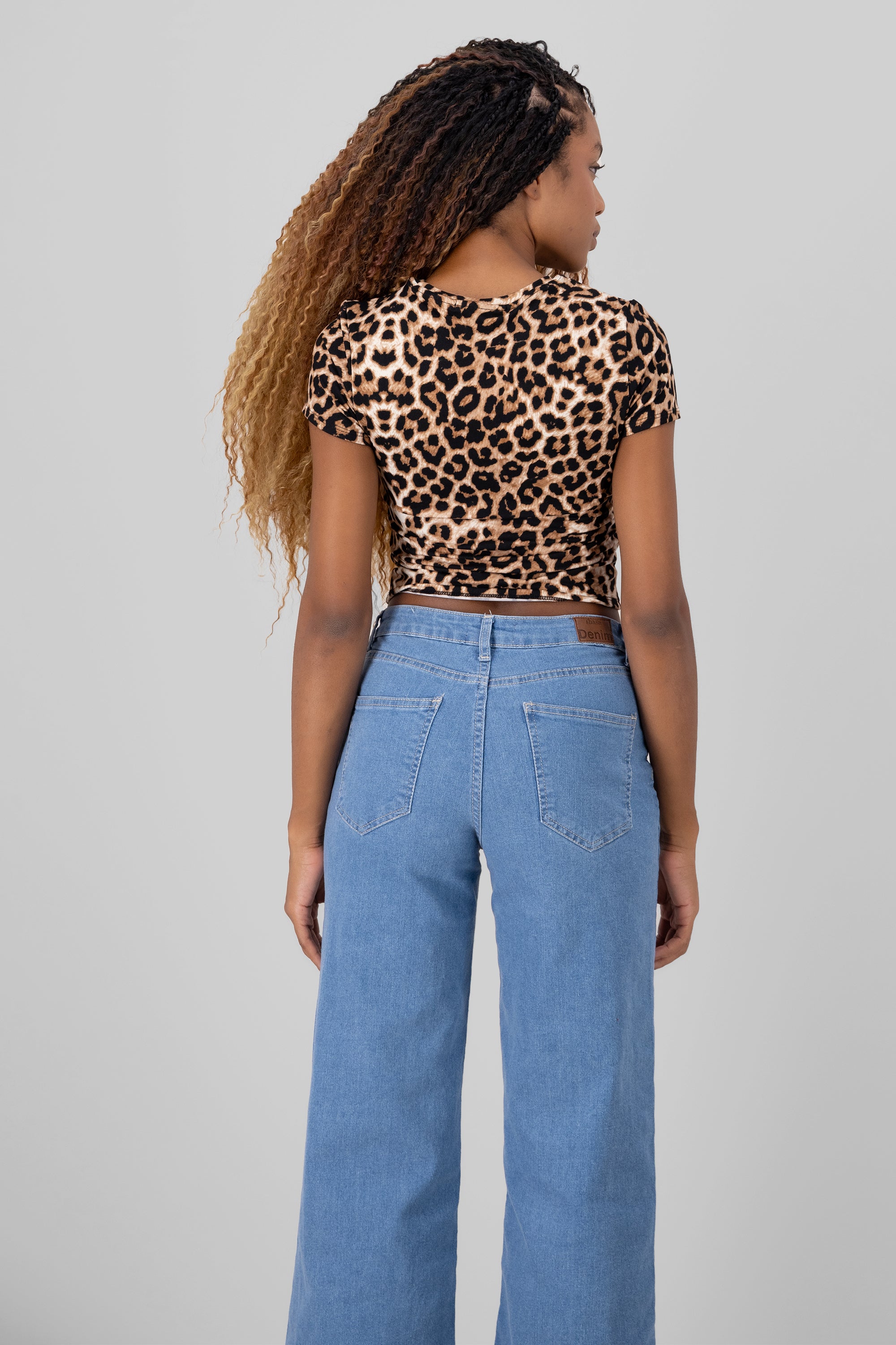 Animal Print Crop Top BROWN COMBO