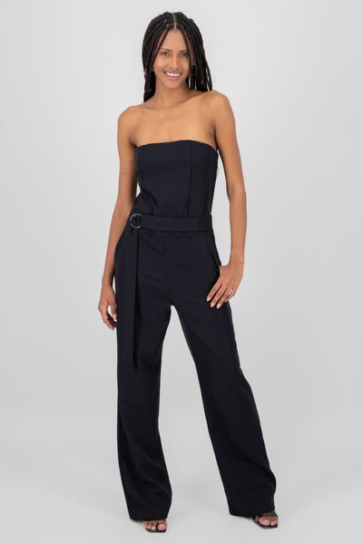 Strapless Belted Jumpsuit BLACK