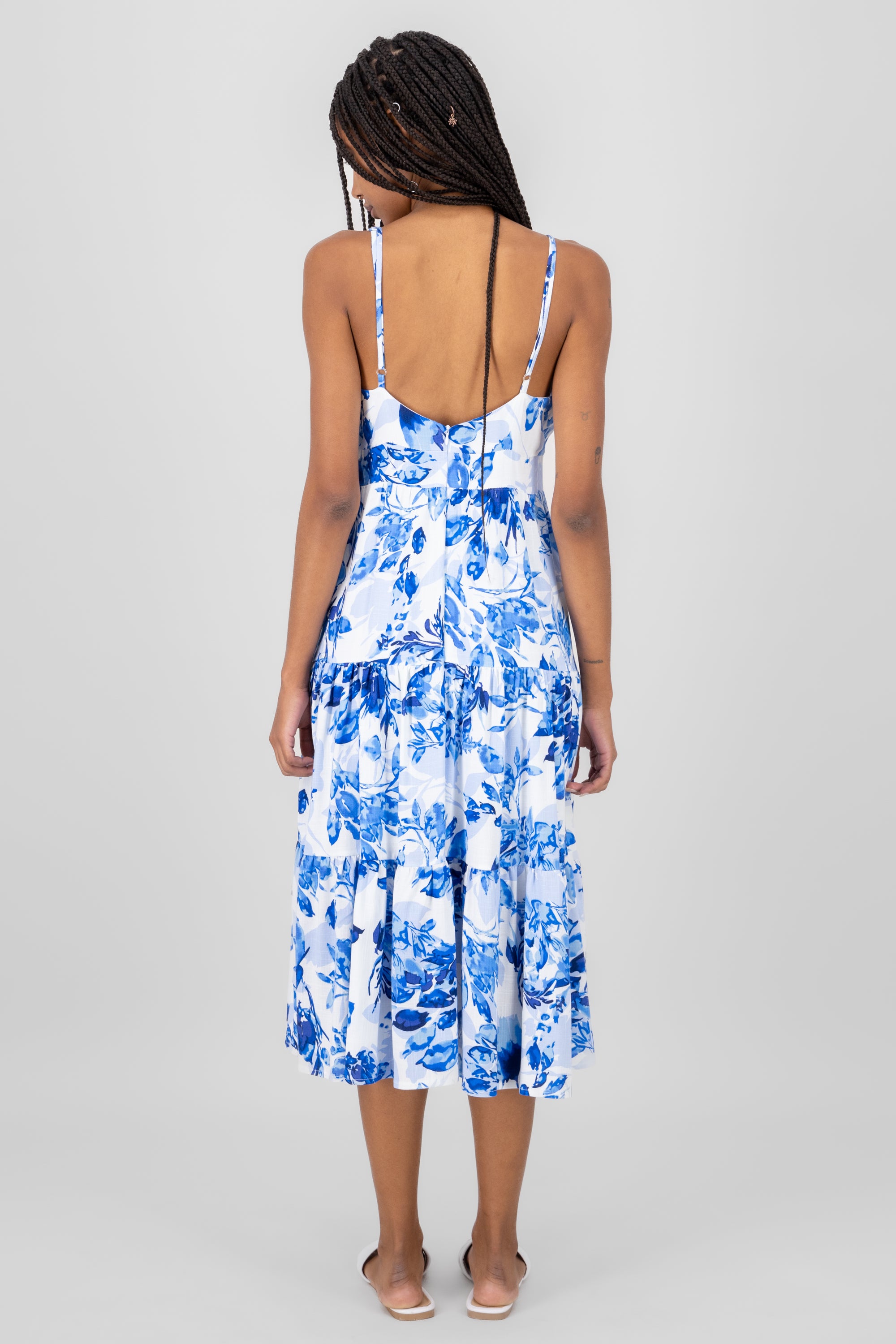 Floral Midi Dress BLUE COMBO