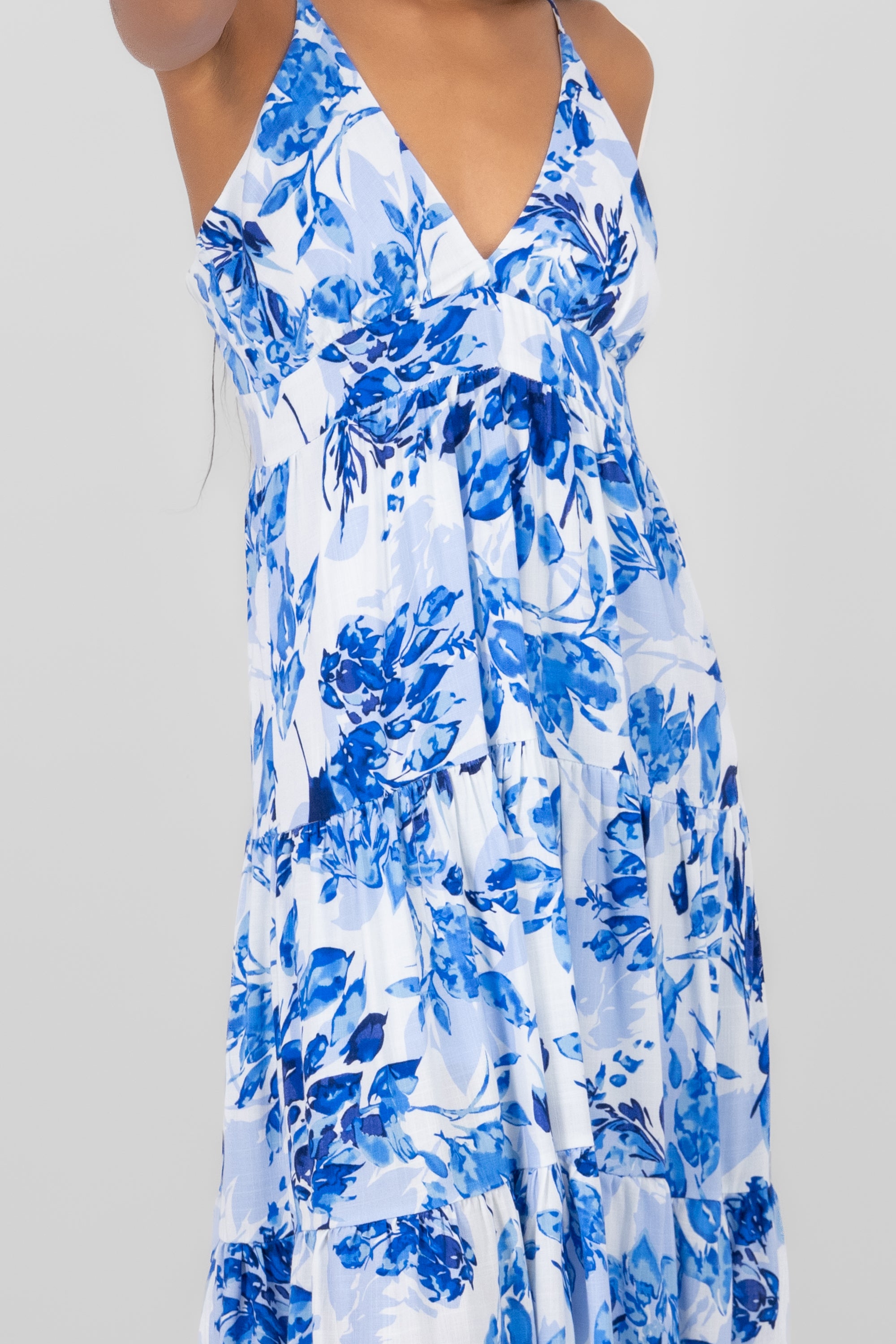 Floral Midi Dress BLUE COMBO