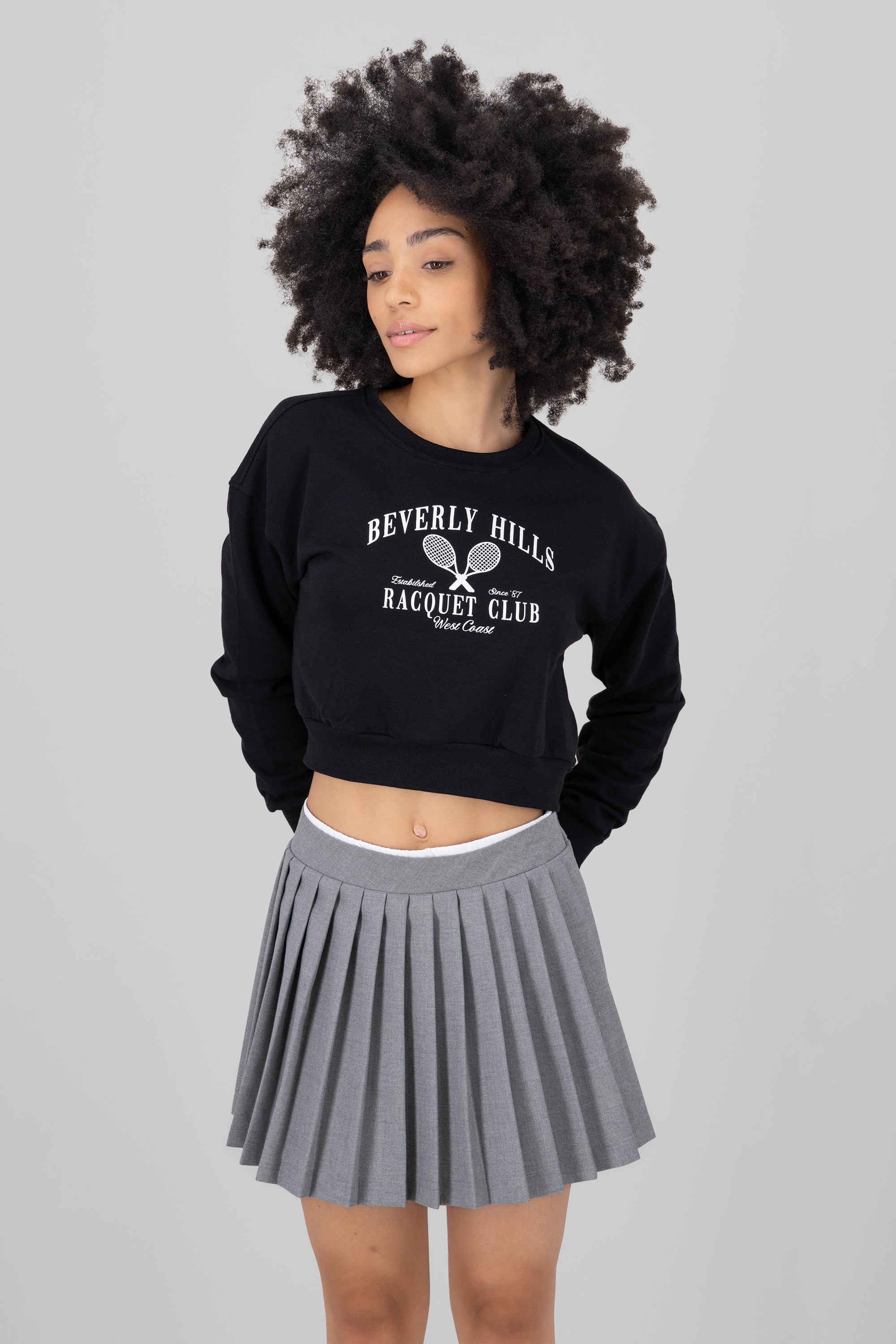 Beverly Hills Printed Sweatshirt BLACK