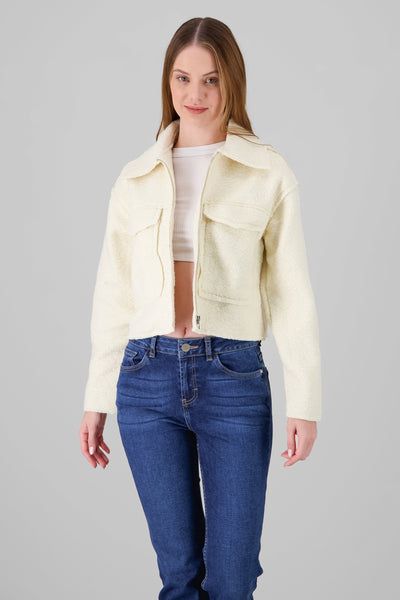 Solid Textured Jacket CREAM