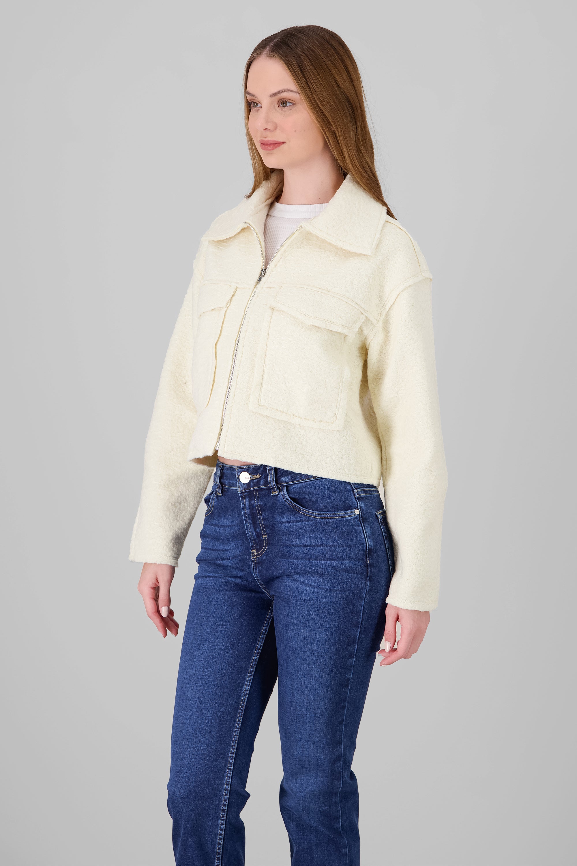 Solid Textured Jacket CREAM