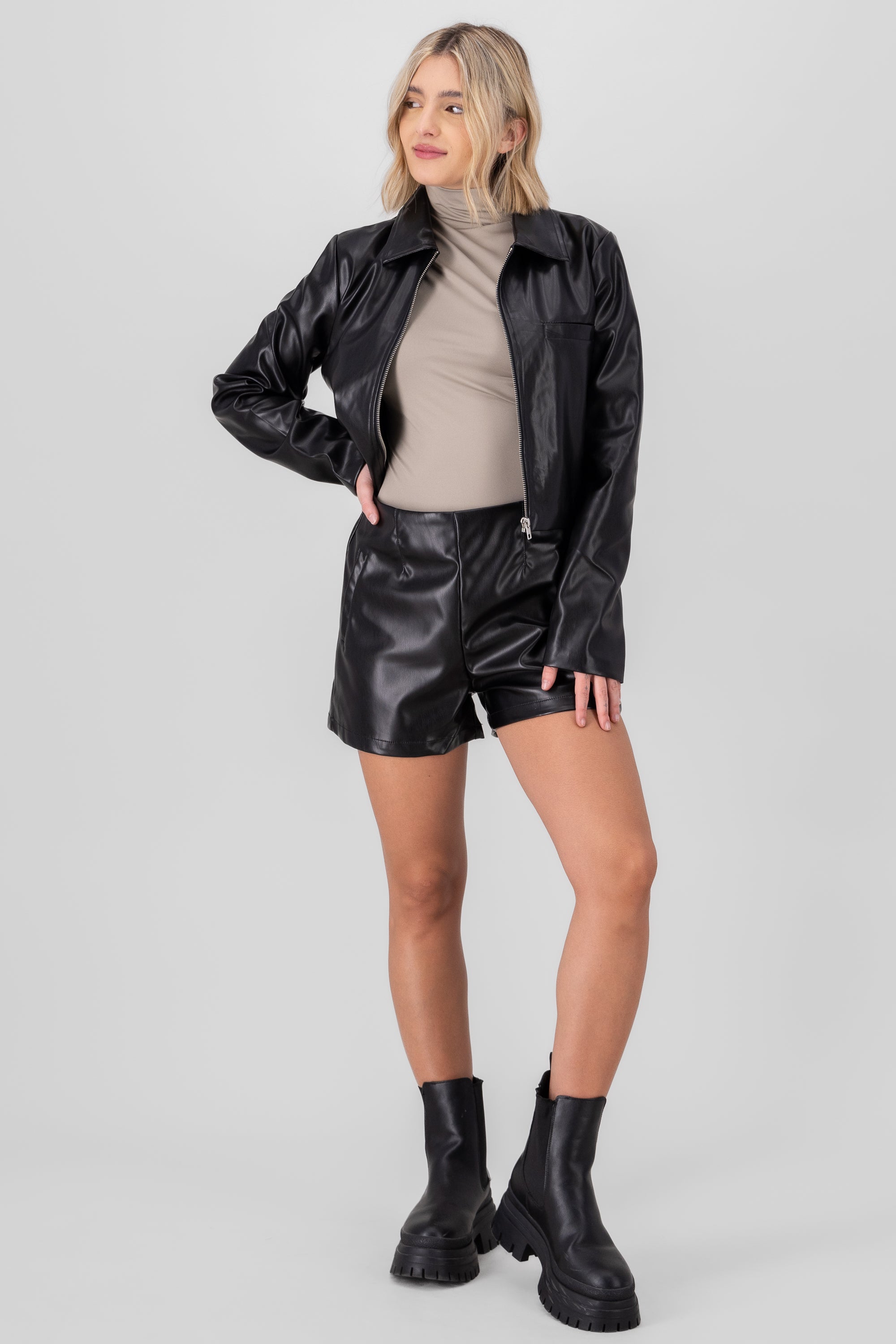 Faux Leather Short BLACK