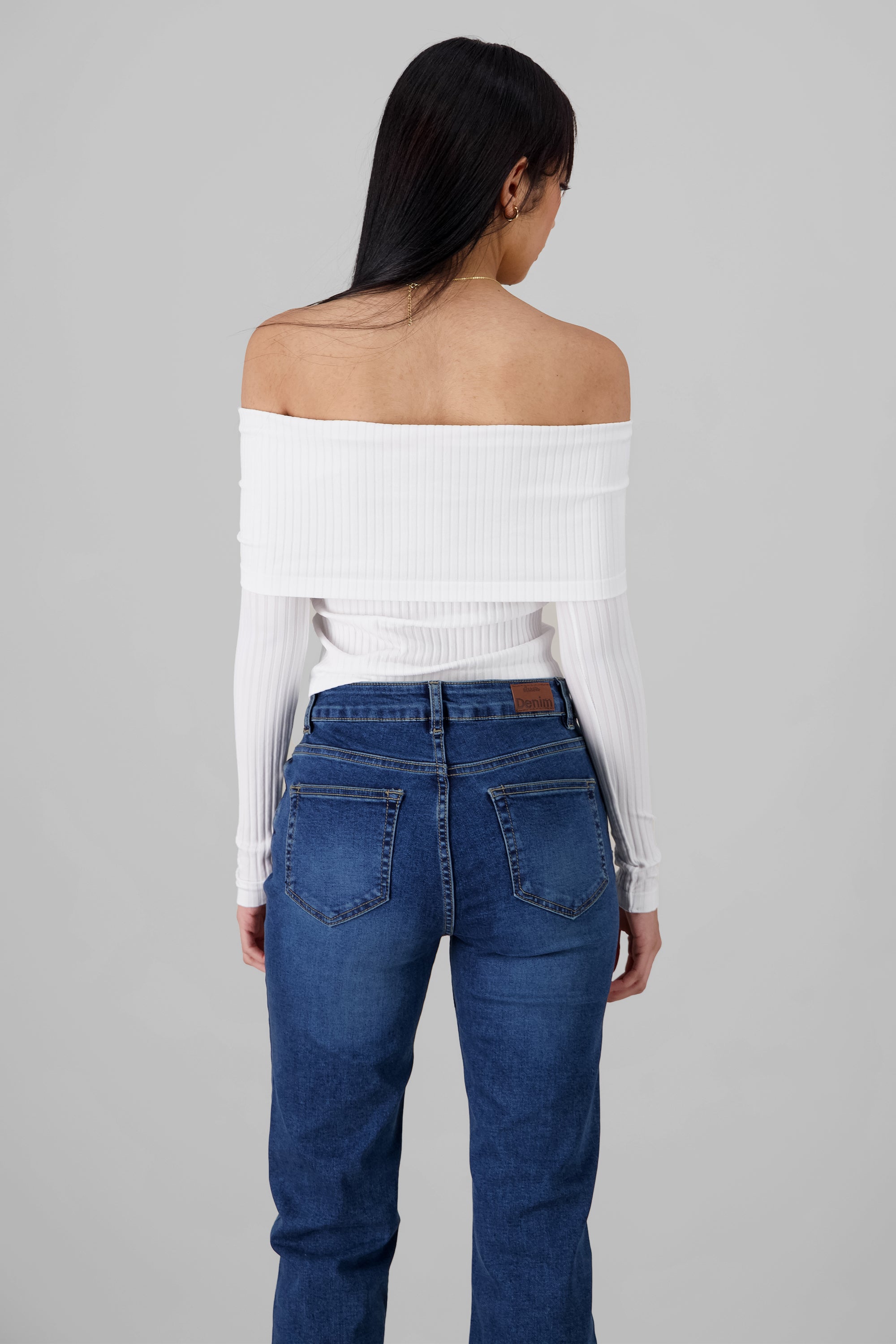 Seamless Off Shoulder Top WHITE