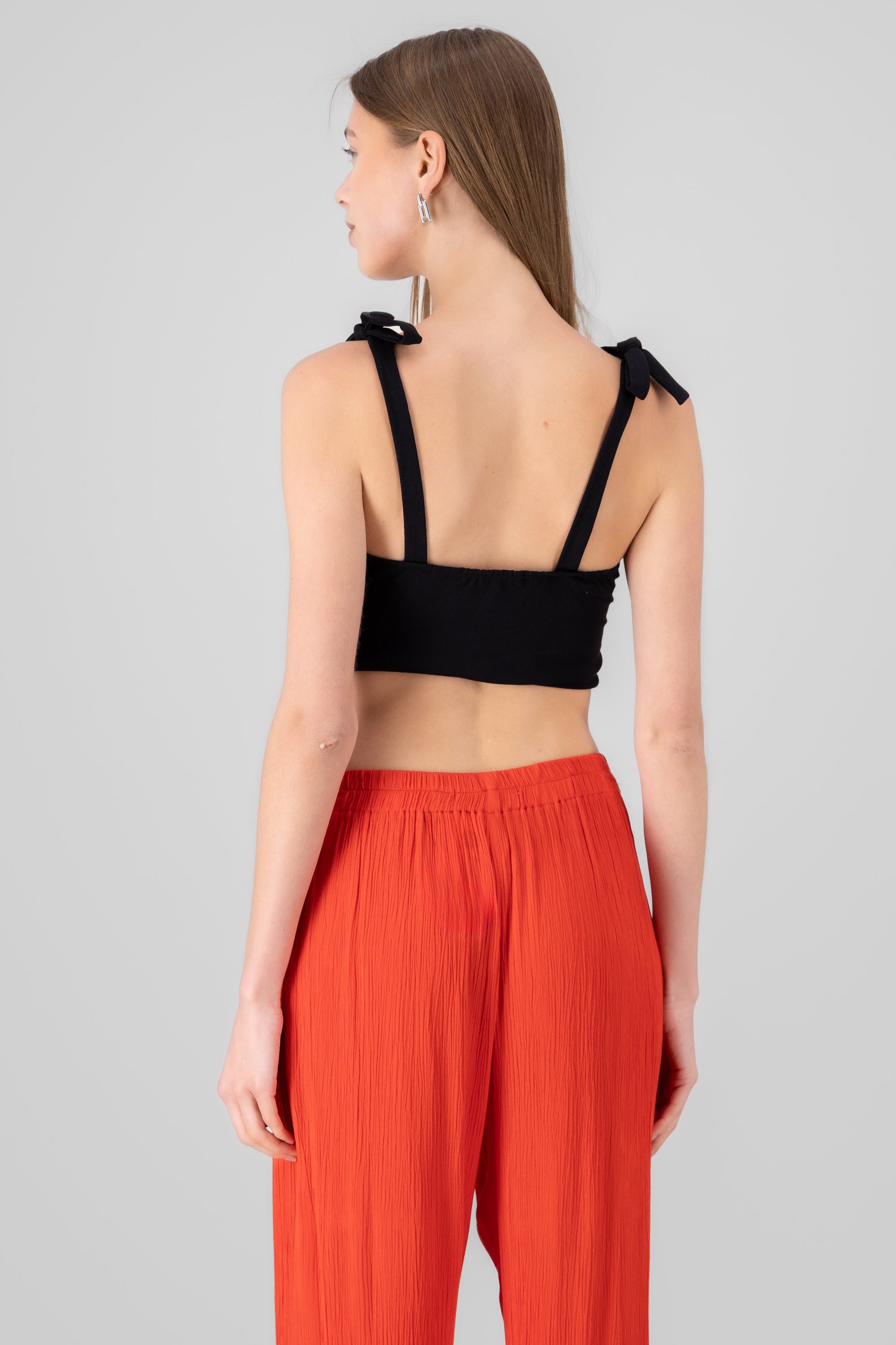 Bow Detail Solid Top BLACK