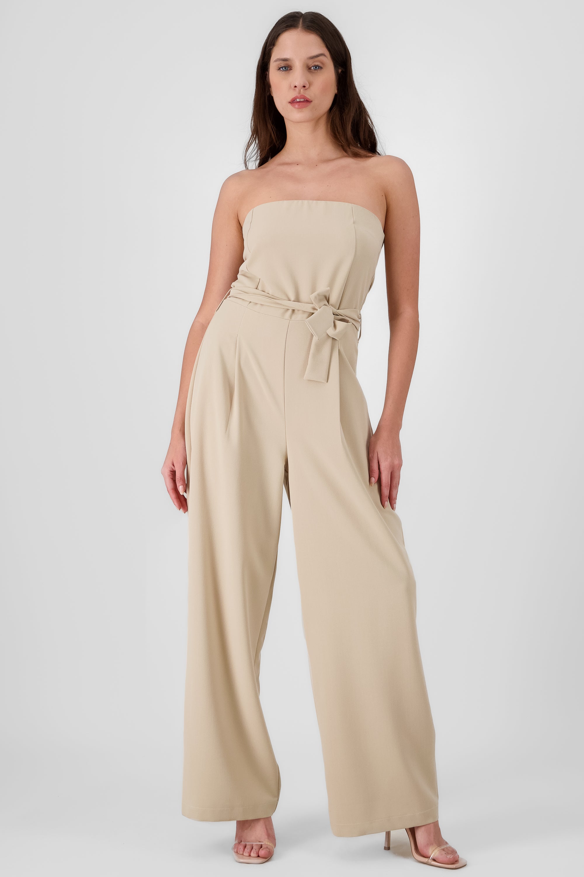 Tailored Strapless Jumpsuit SAND