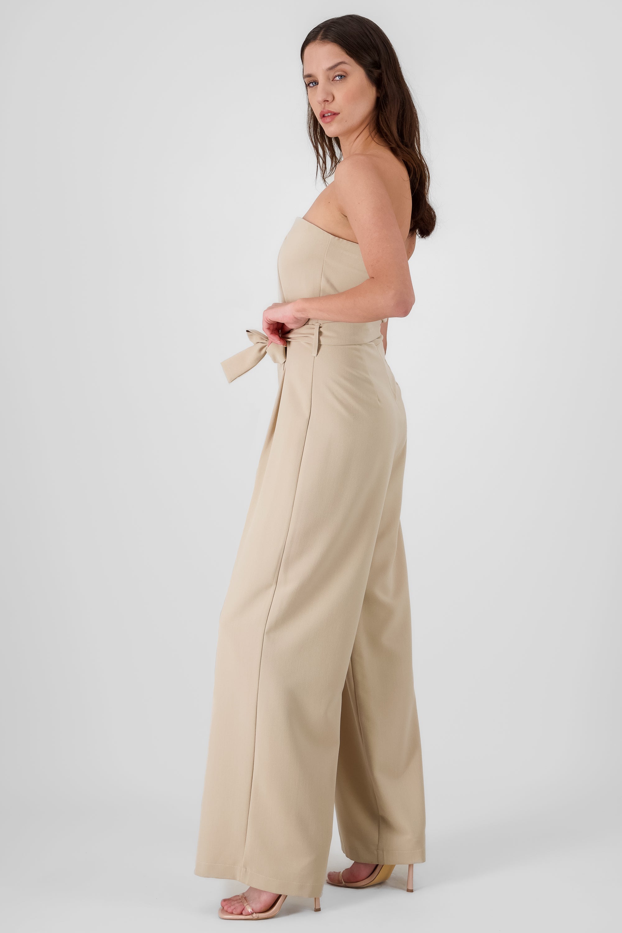 Tailored Strapless Jumpsuit SAND