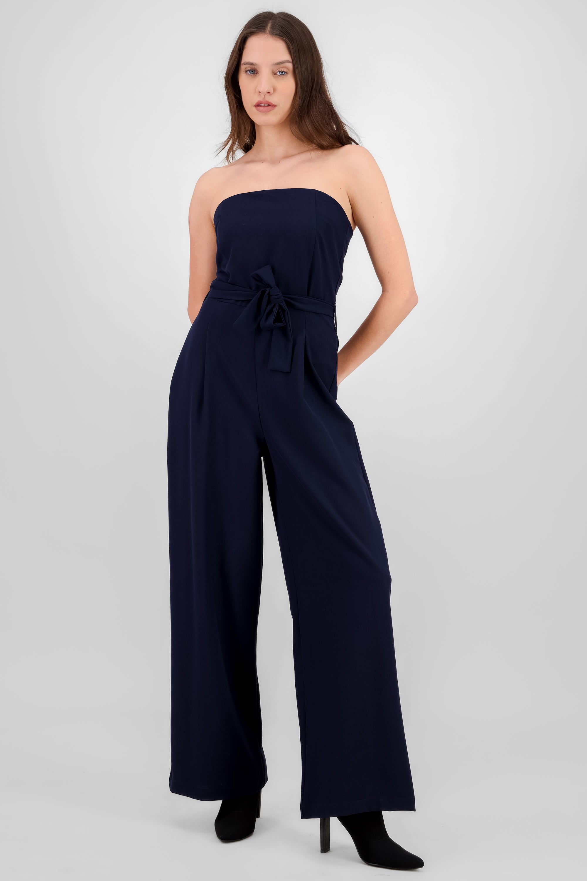 Tailored Strapless Jumpsuit NAVY