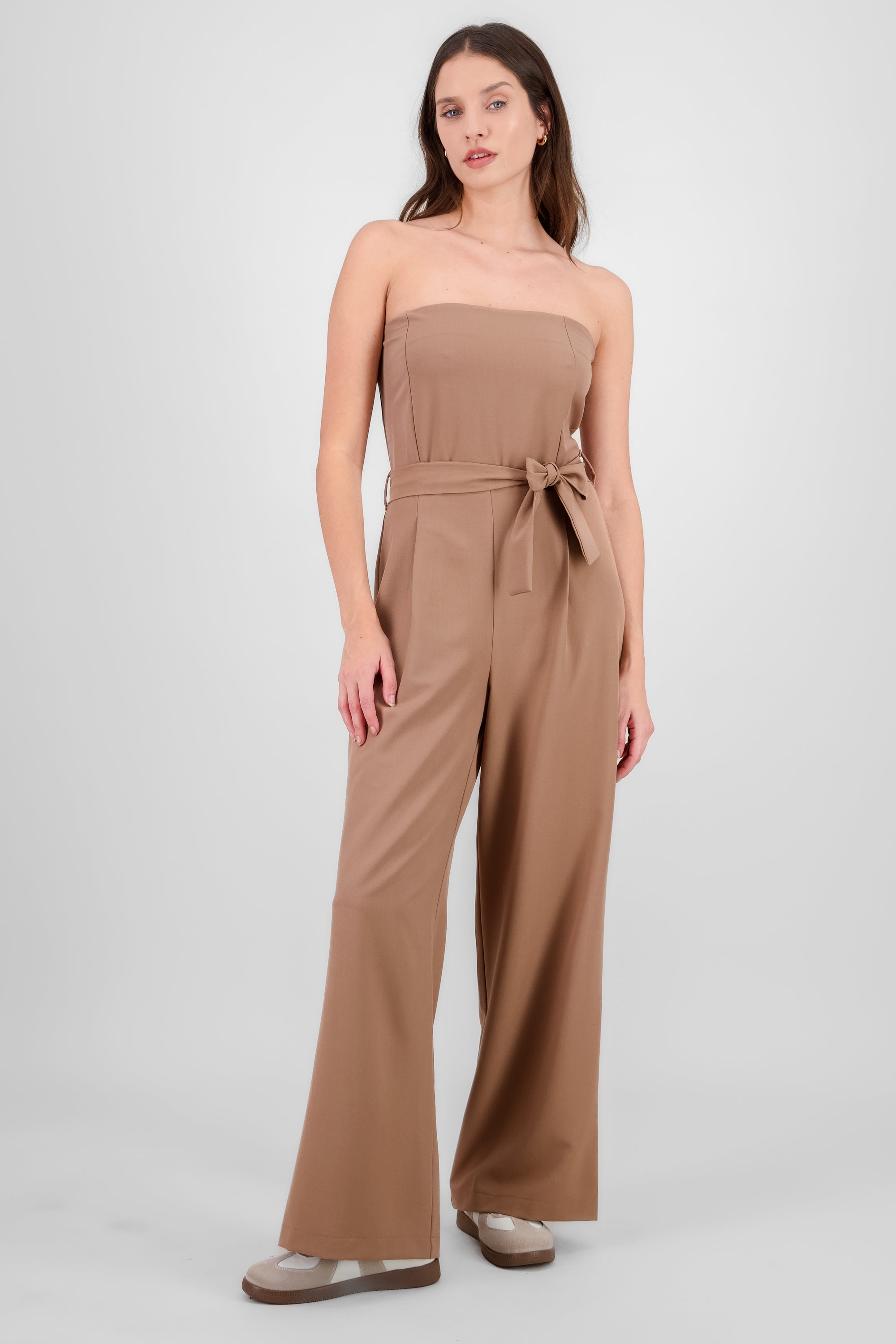 Tailored Strapless Jumpsuit BROWN