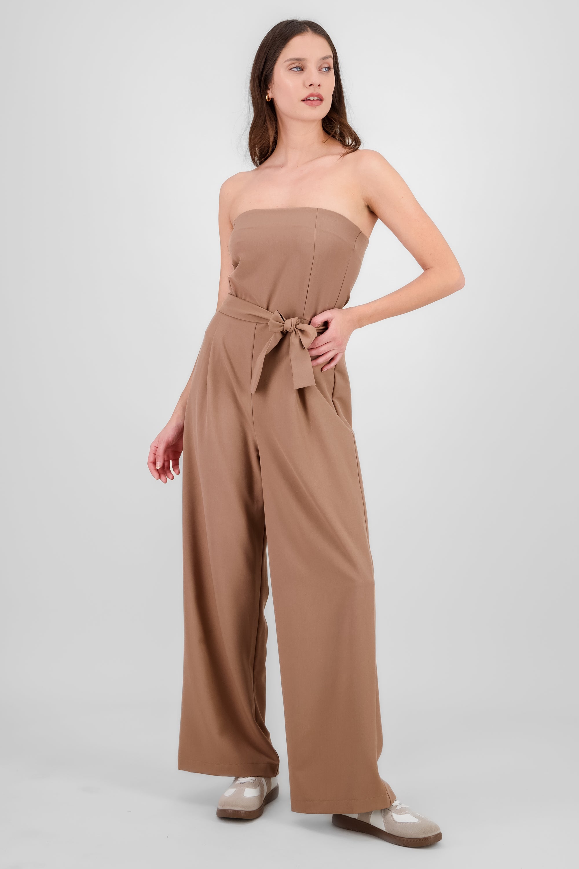 Tailored Strapless Jumpsuit BROWN