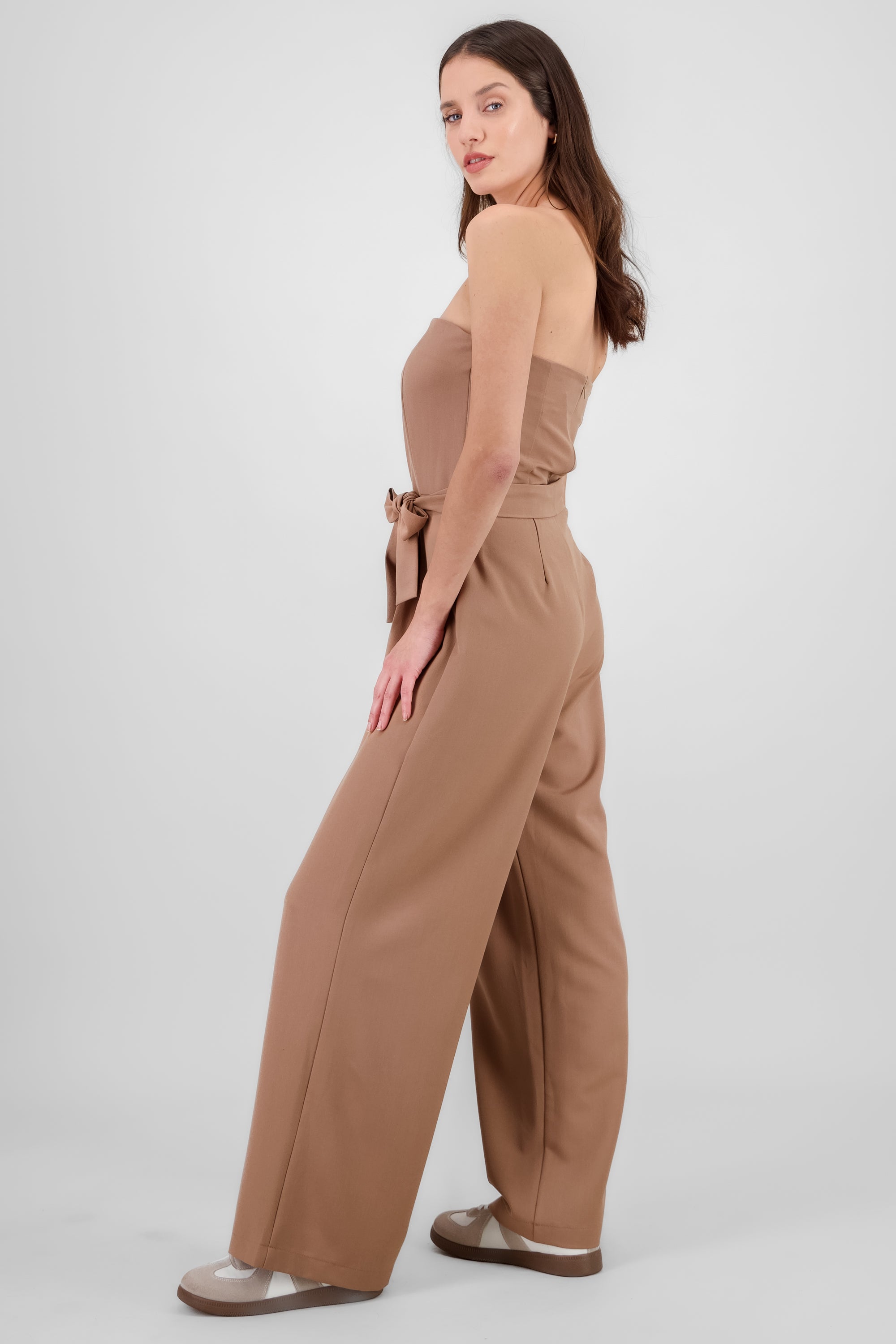 Tailored Strapless Jumpsuit BROWN