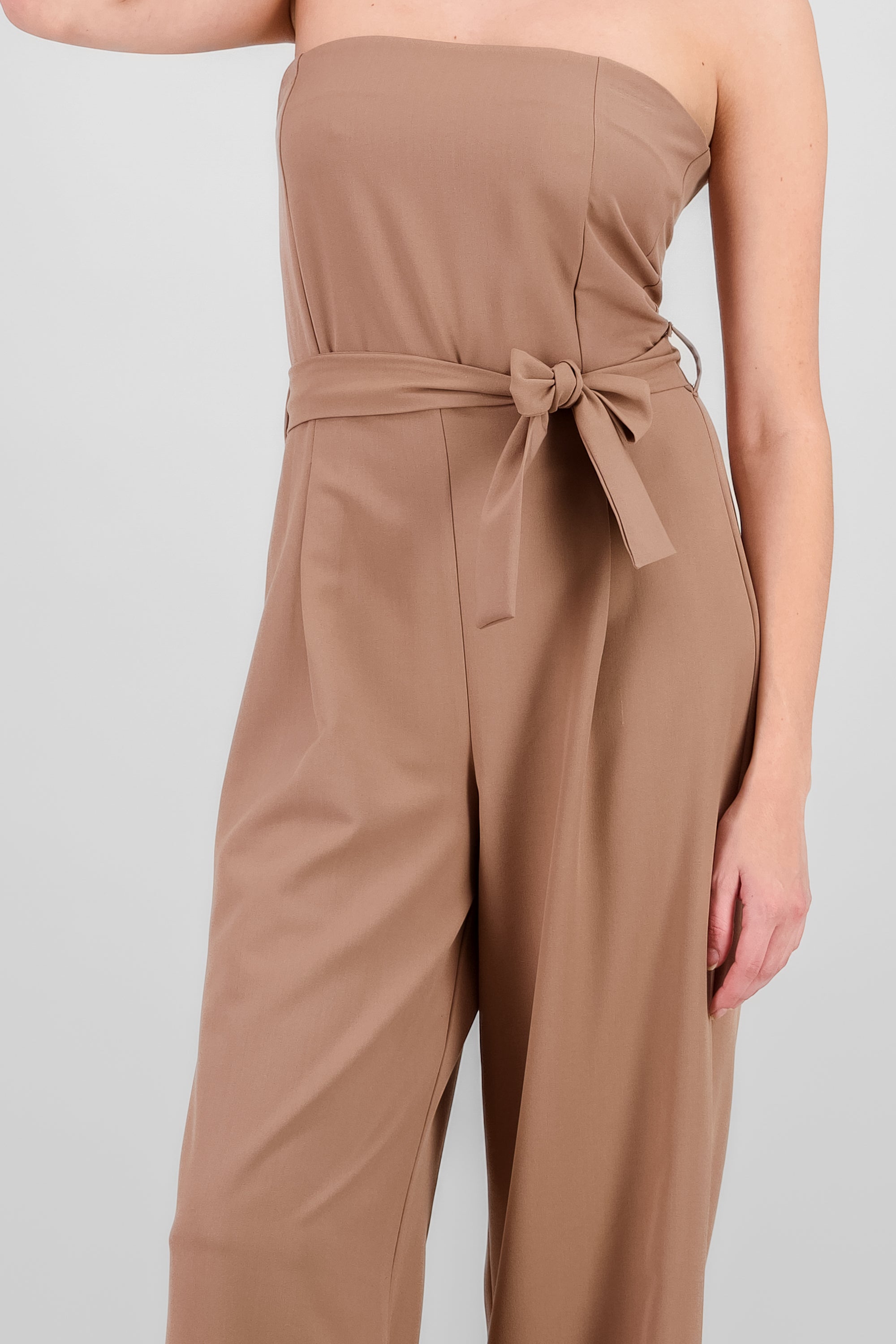 Tailored Strapless Jumpsuit BROWN