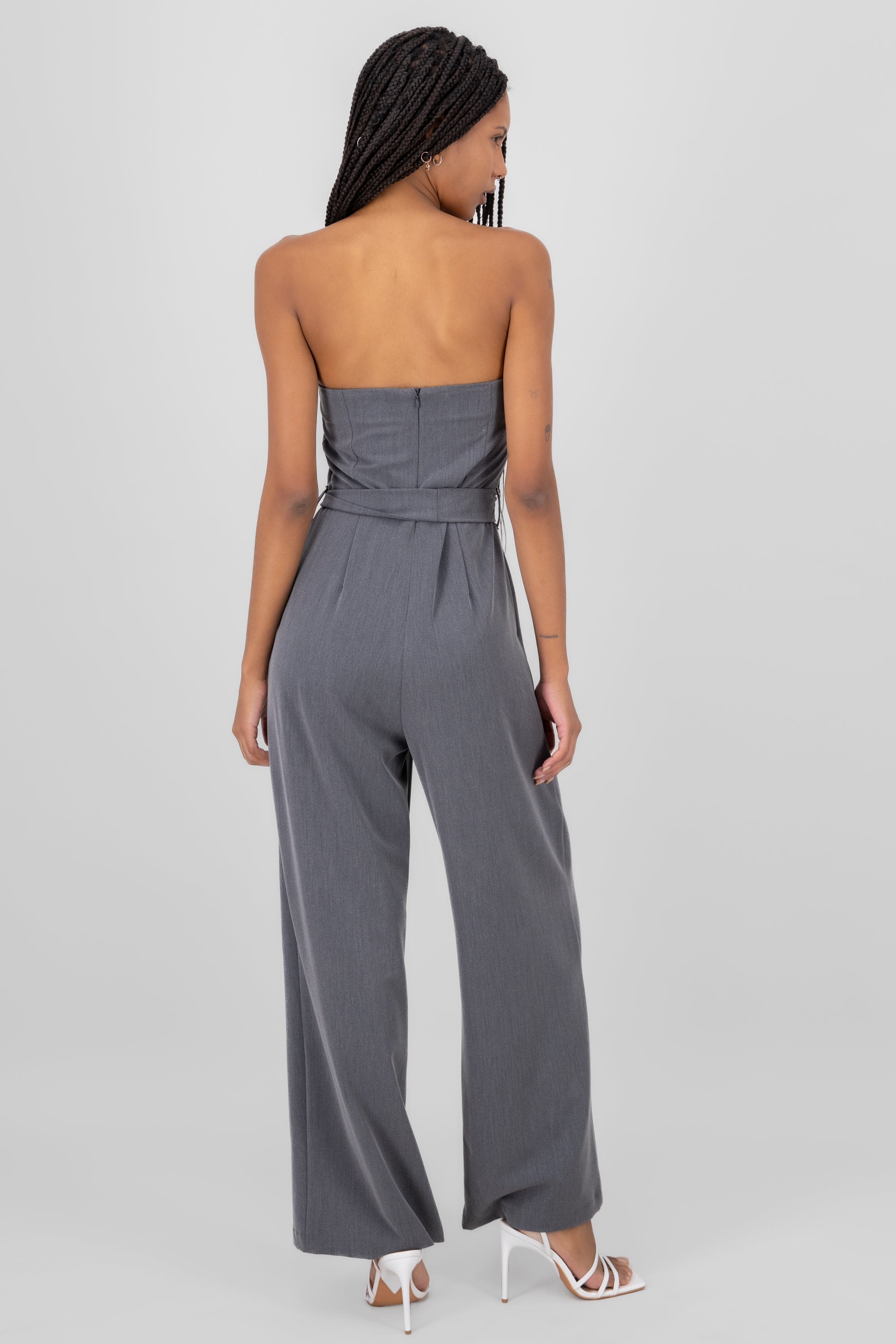 Tailored Strapless Jumpsuit HEATHER GRAY