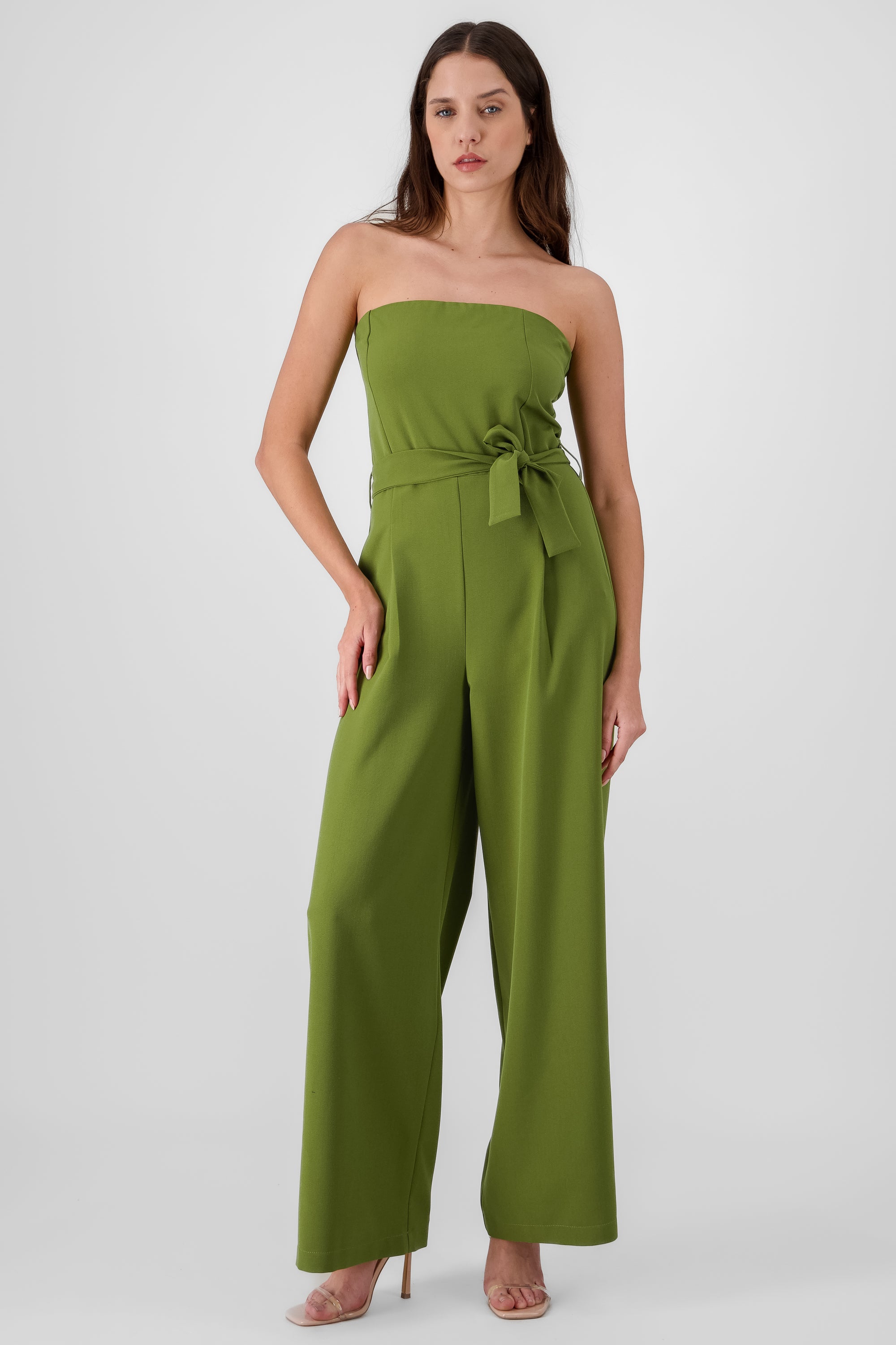 Tailored Strapless Jumpsuit OLIVE