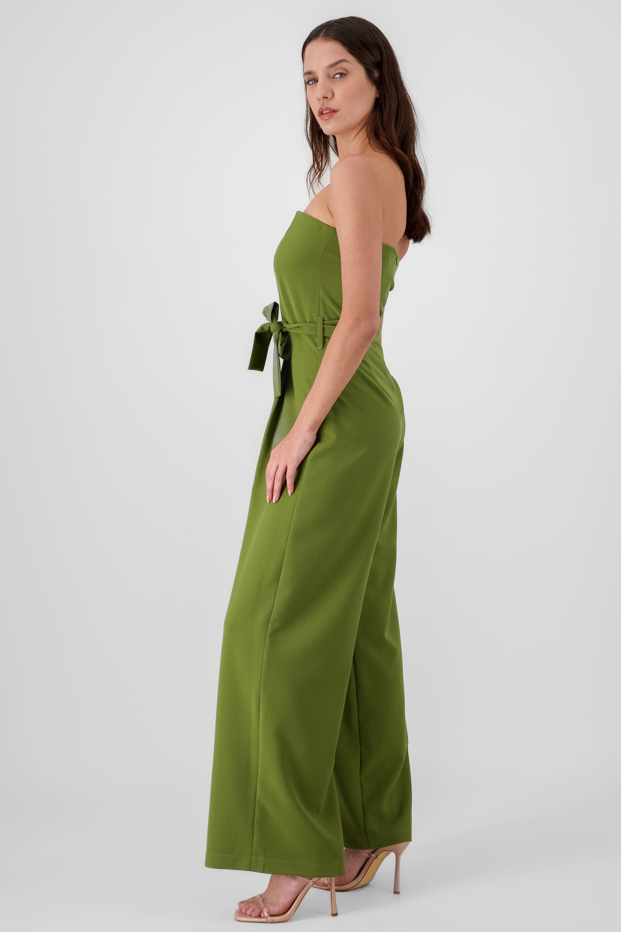 Tailored Strapless Jumpsuit OLIVE