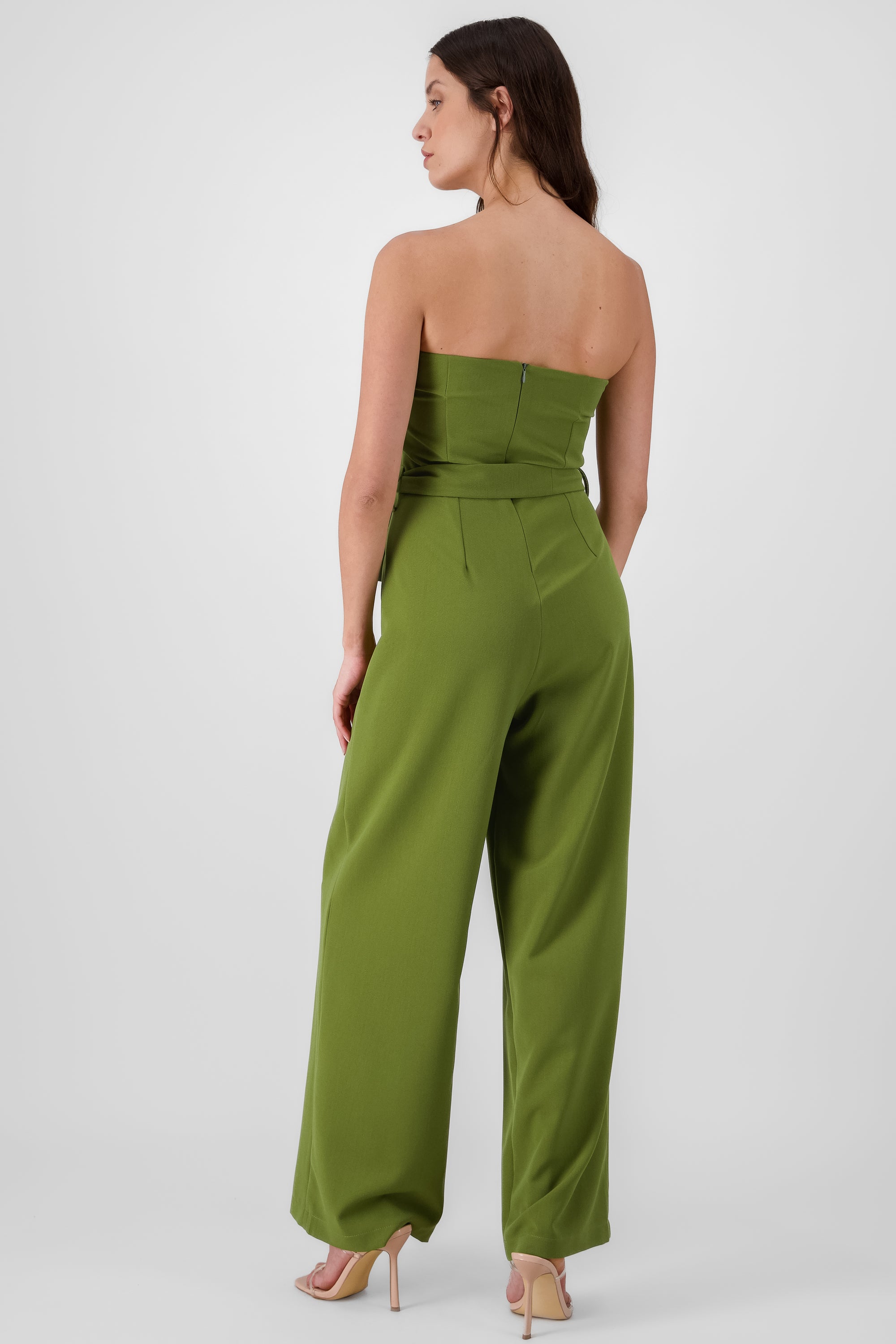 Tailored Strapless Jumpsuit OLIVE