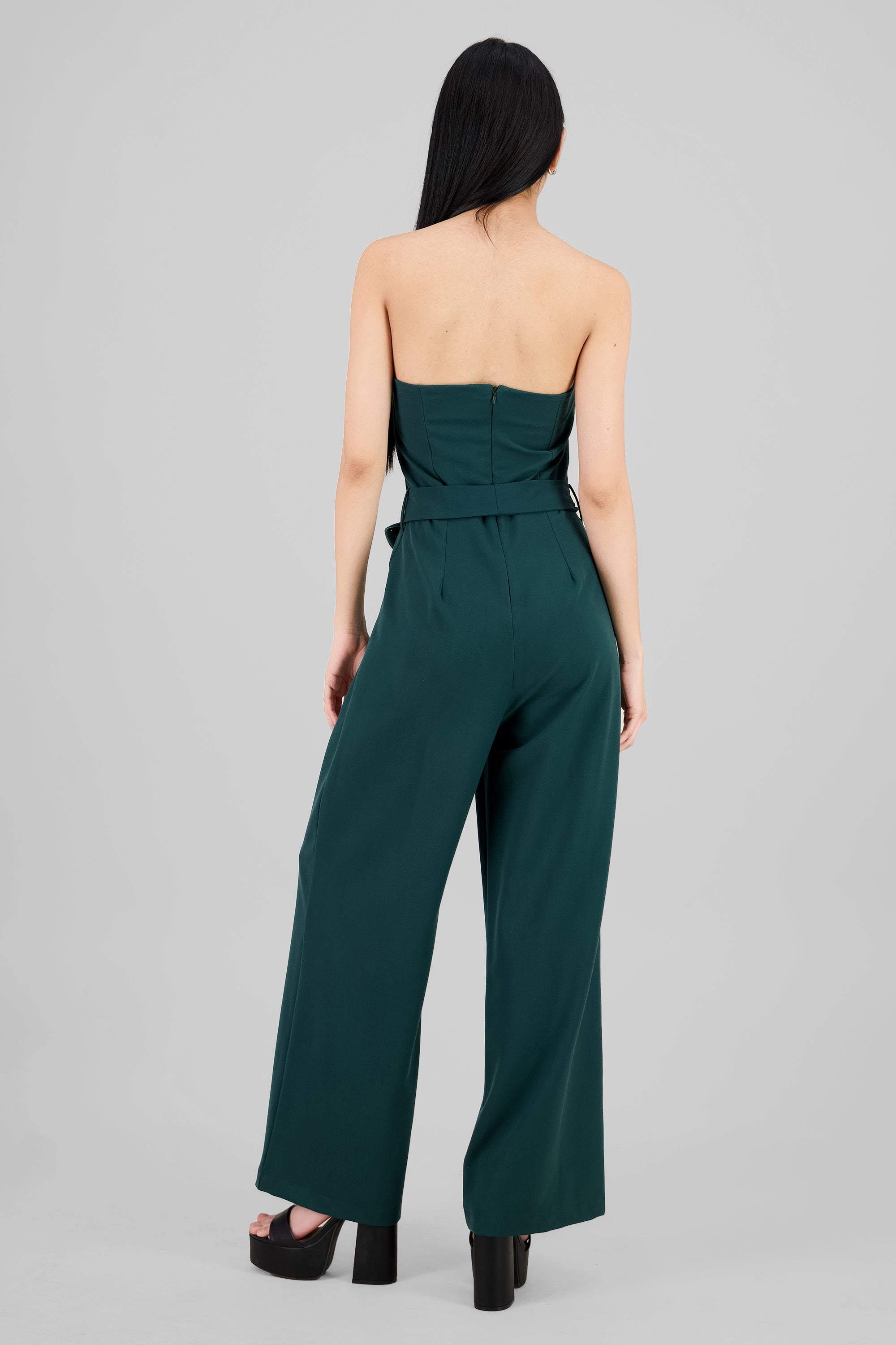 Tailored Strapless Jumpsuit HUNTER GREEN