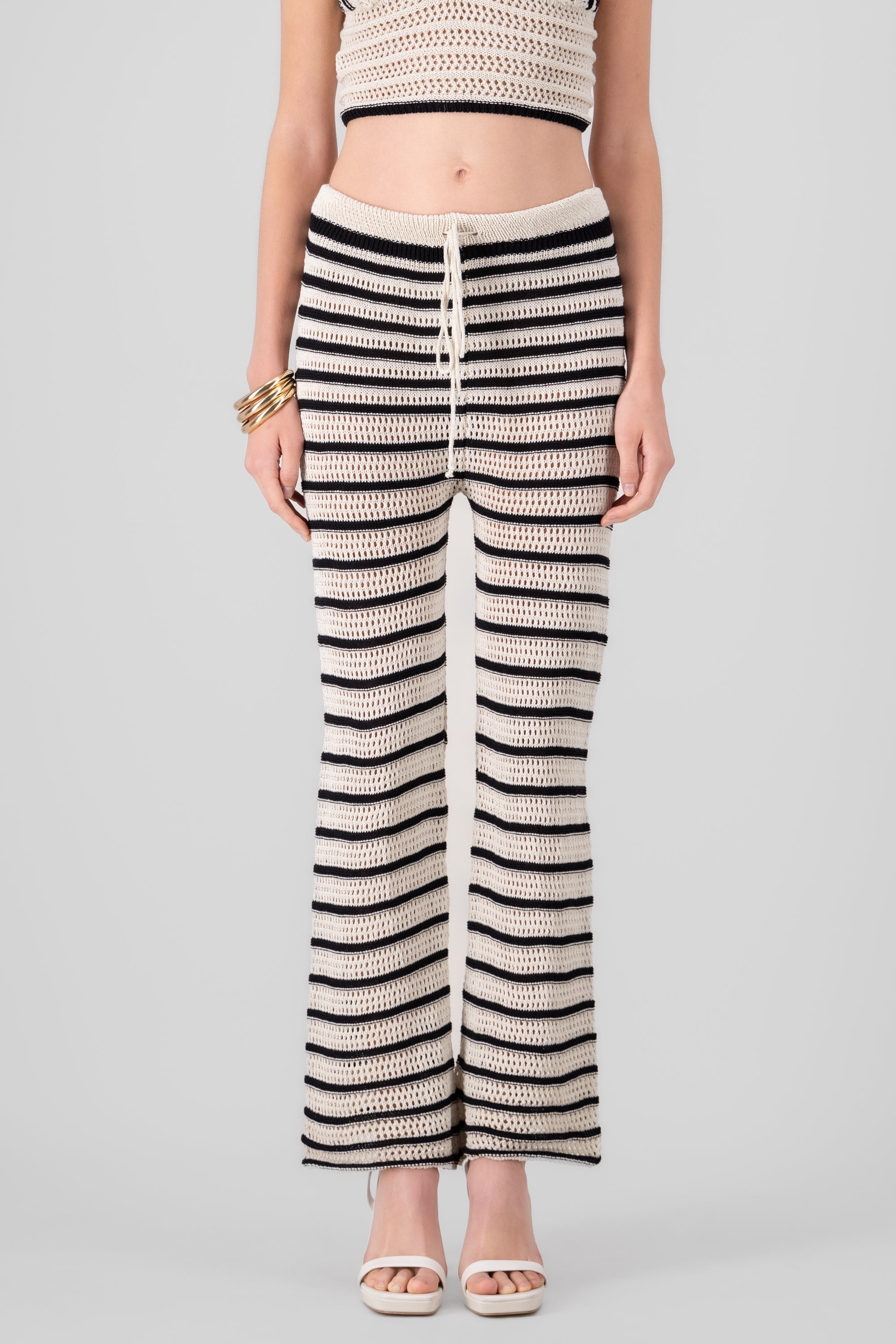 Stripe Crochet Pants BONE COMBO