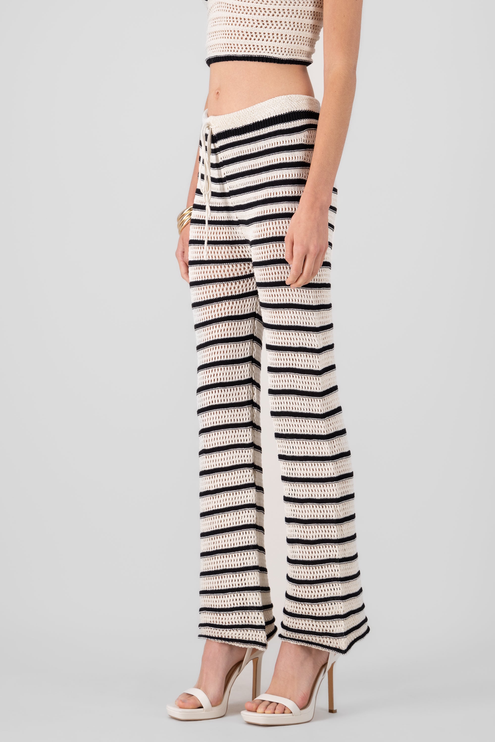 Stripe Crochet Pants BONE COMBO