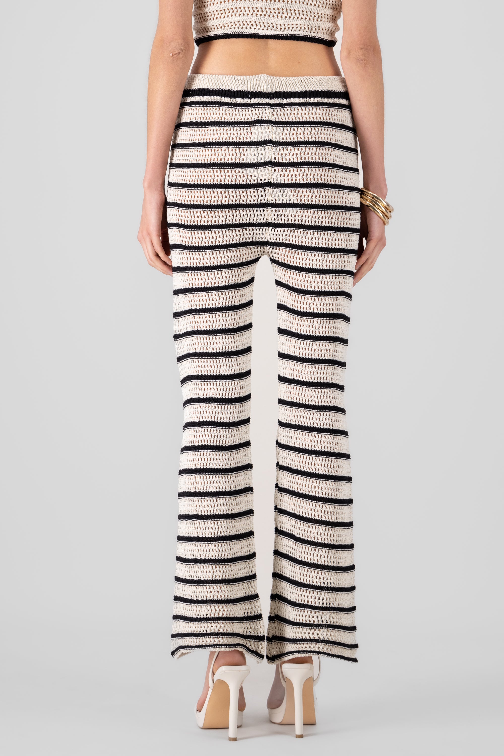 Stripe Crochet Pants BONE COMBO