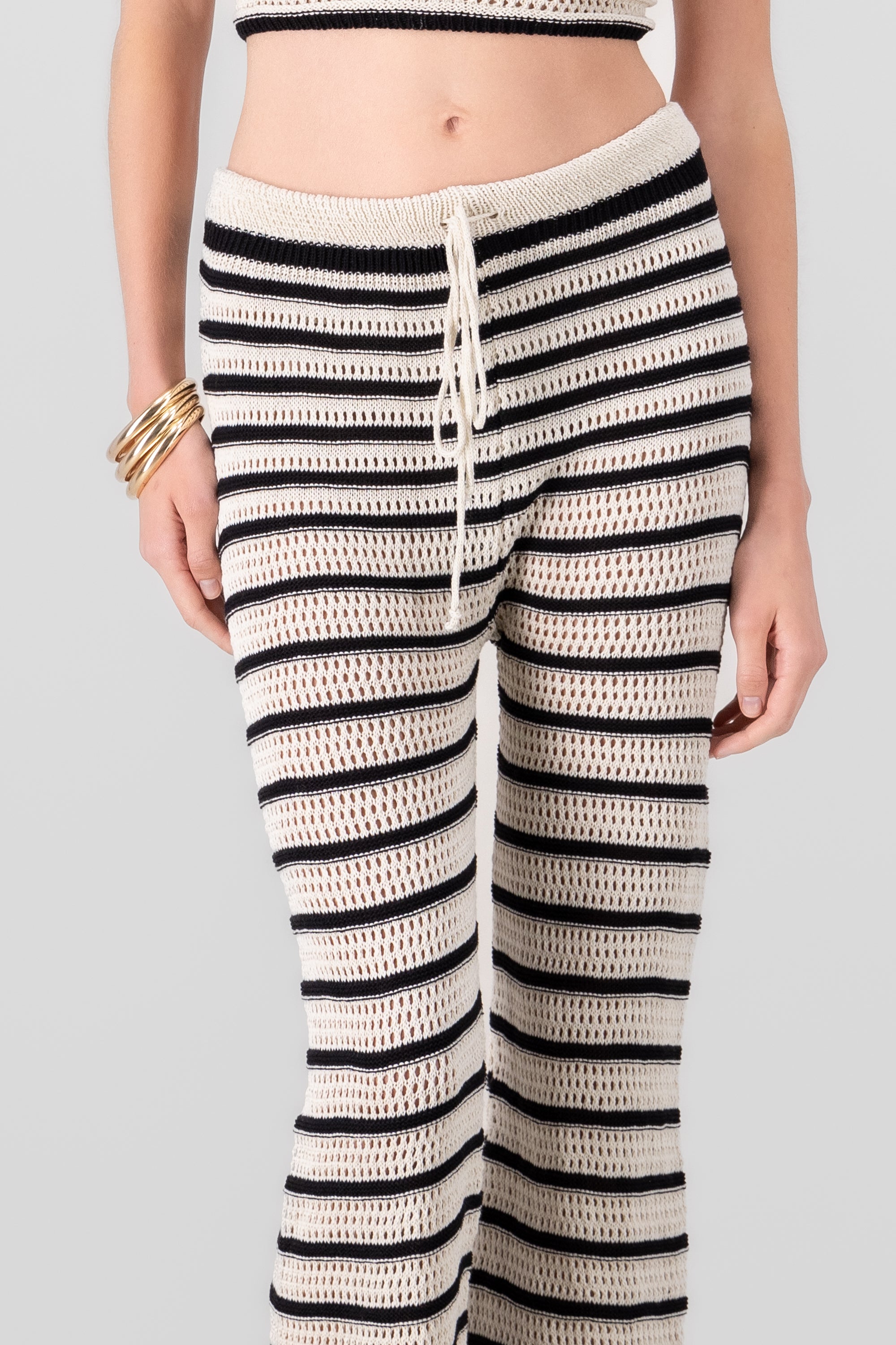 Stripe Crochet Pants BONE COMBO