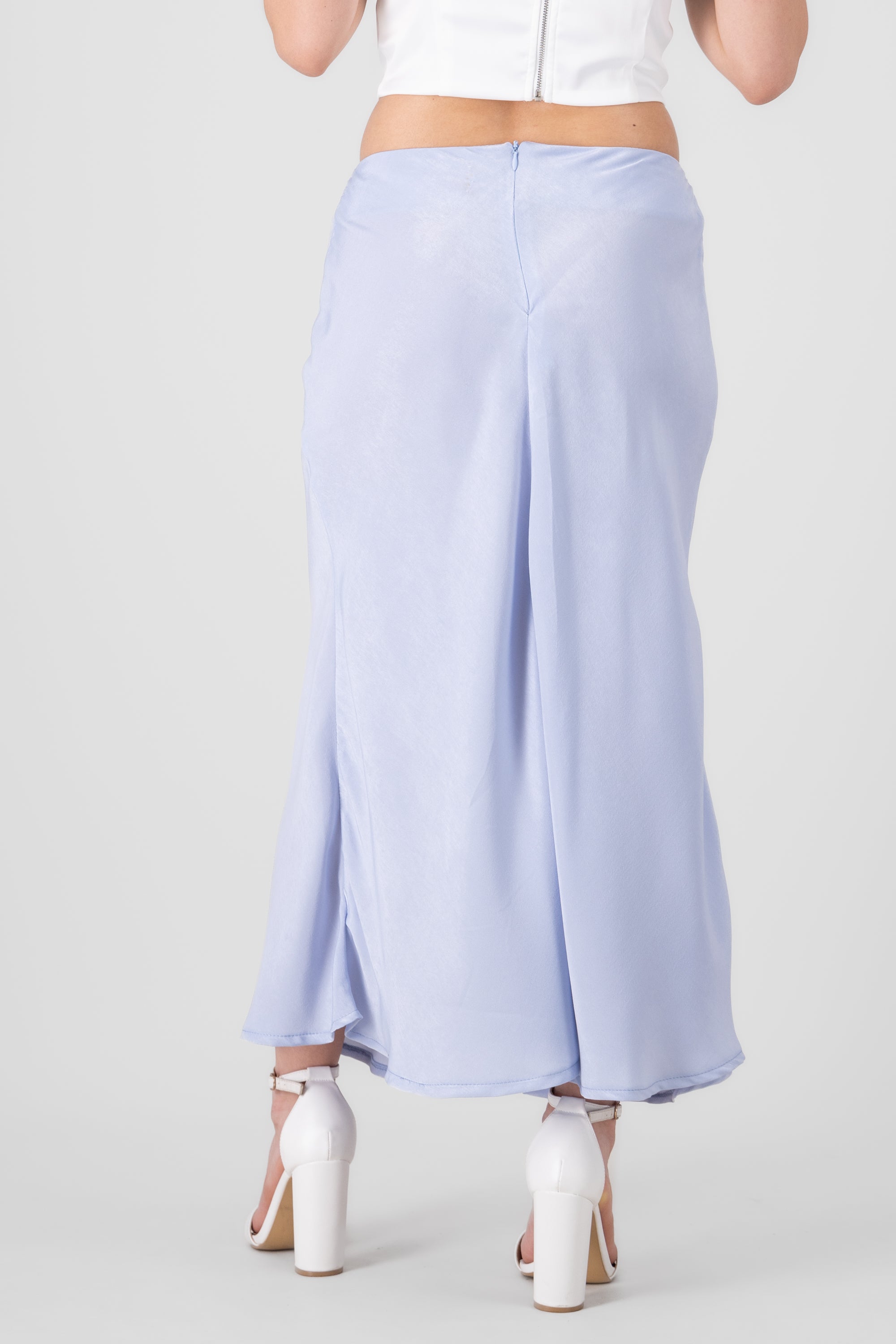 Solid Midi Skirt SKY BLUE